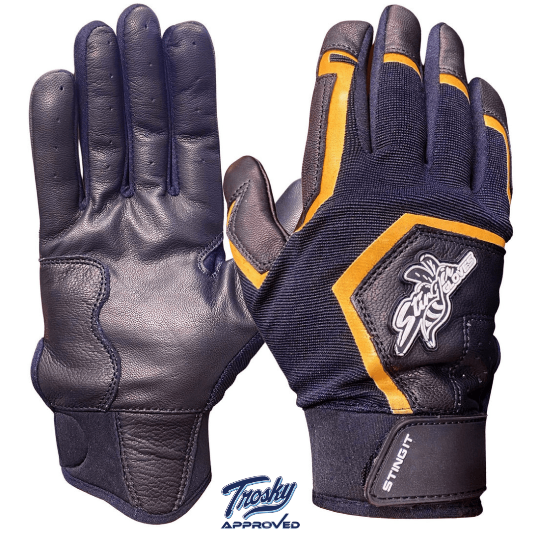 Sting Squad Batting Gloves - Black & Gold Baseball Gloves for Men & Women | Perfect for Training, Games & Outdoor Sports