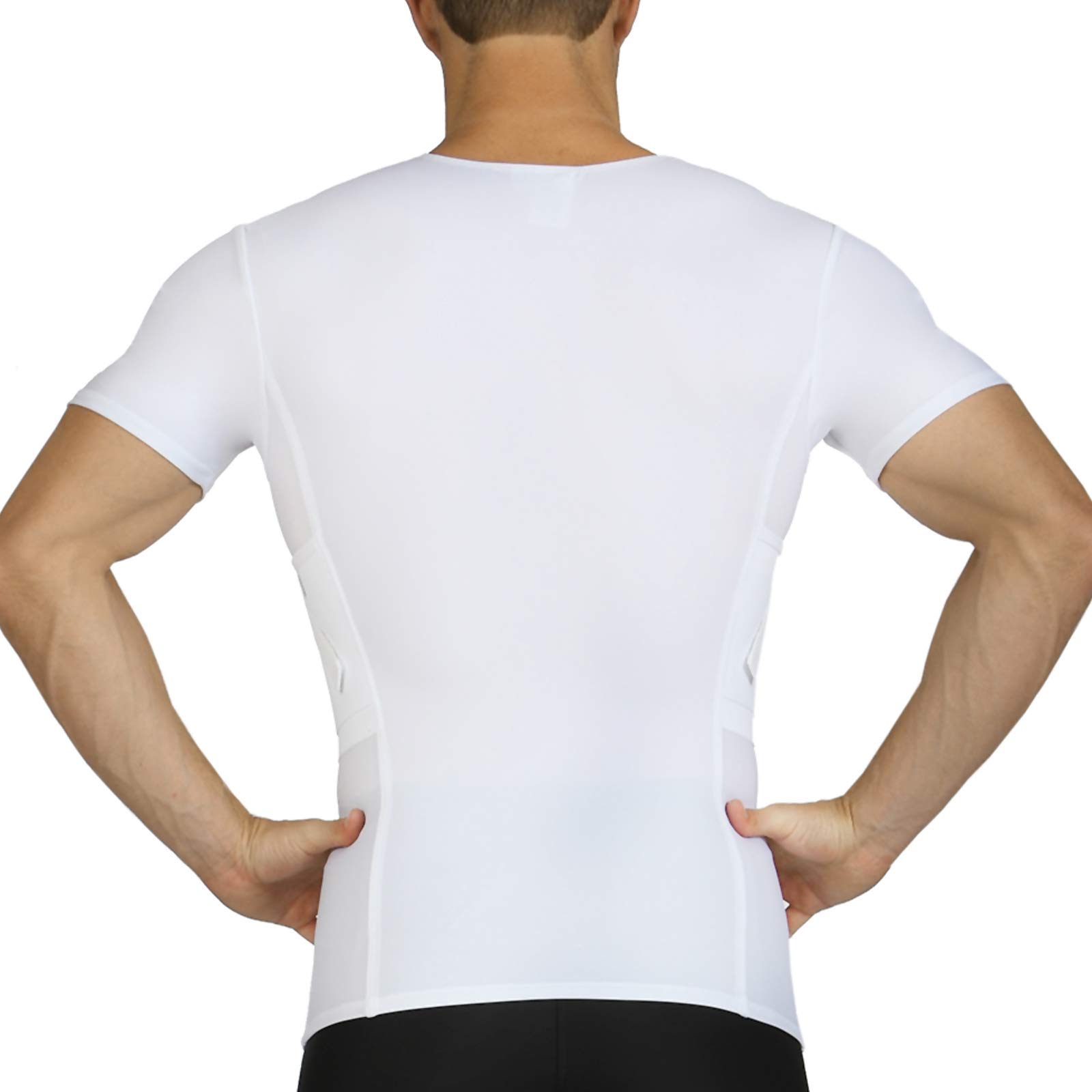 Concealment Compression V-Neck Shirt with Built-in Holster - Tactical Undershirt for CCW, Daily Training & Home Defense - Comfortable Base Layer for Men (MGV017) | Ideal for Gym, Outdoor Activities & Personal Protection
