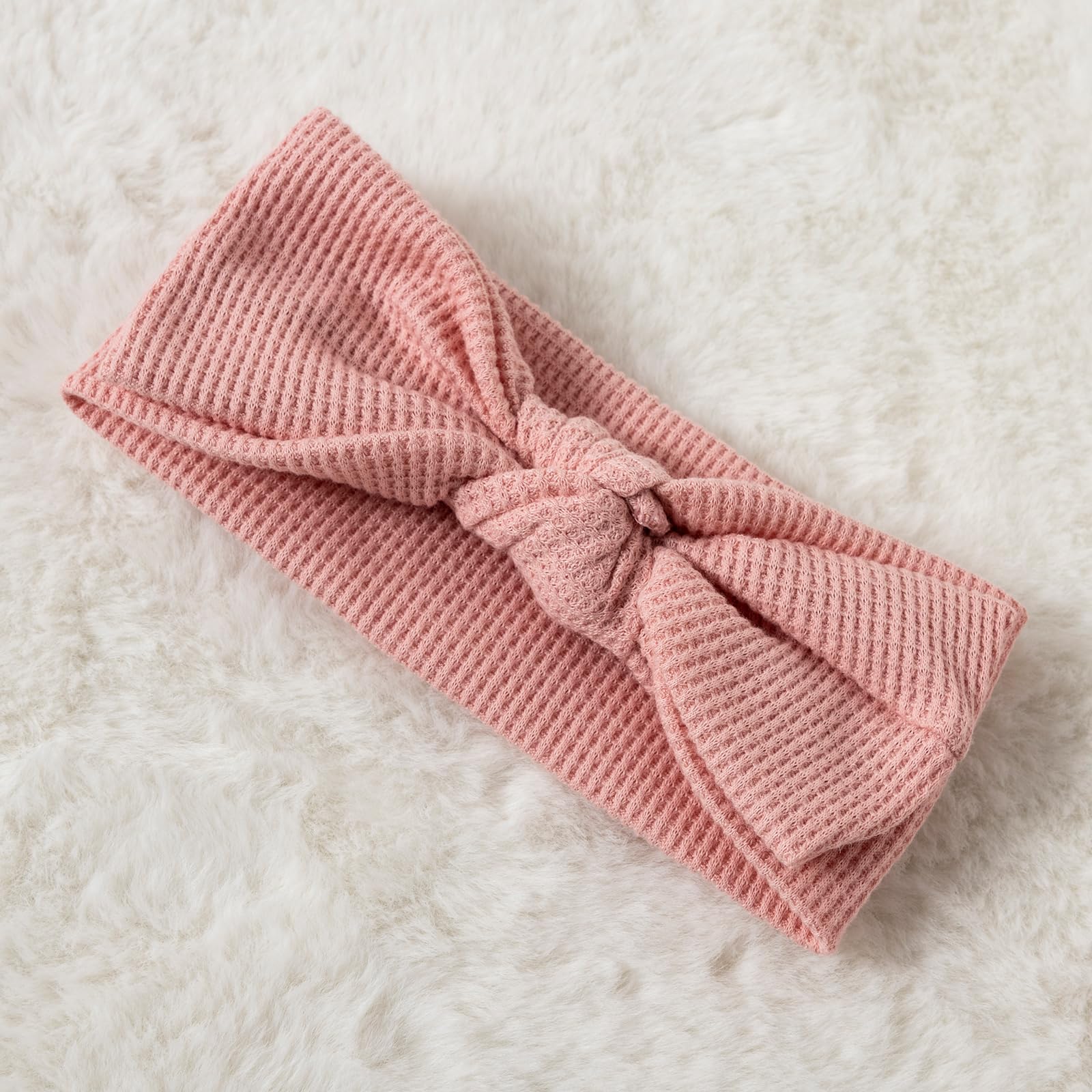 Newborn Baby Girl Long Sleeve Ribbed Onesie - Soft Knitted Romper & Headband Outfit Set - Perfect for Photoshoots, Family Gatherings & Everyday Wear