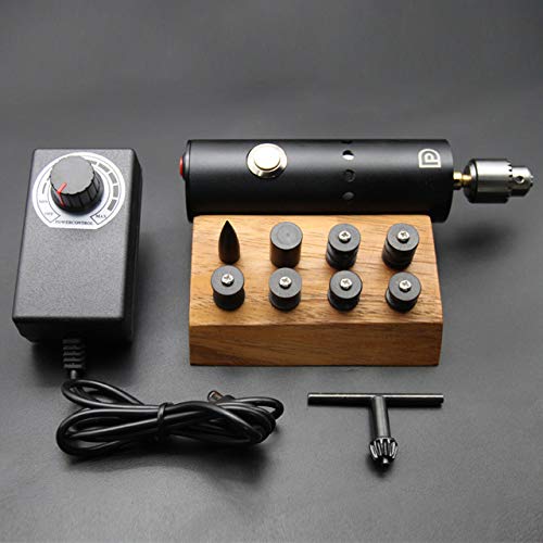 Professional DIY Vegetable Tanned Leather Edge Grinder - Electric Leather Polishing & Burnishing Machine with Power Plug - Perfect for Leather Crafting, Shoe Repair & Handmade Accessories Making