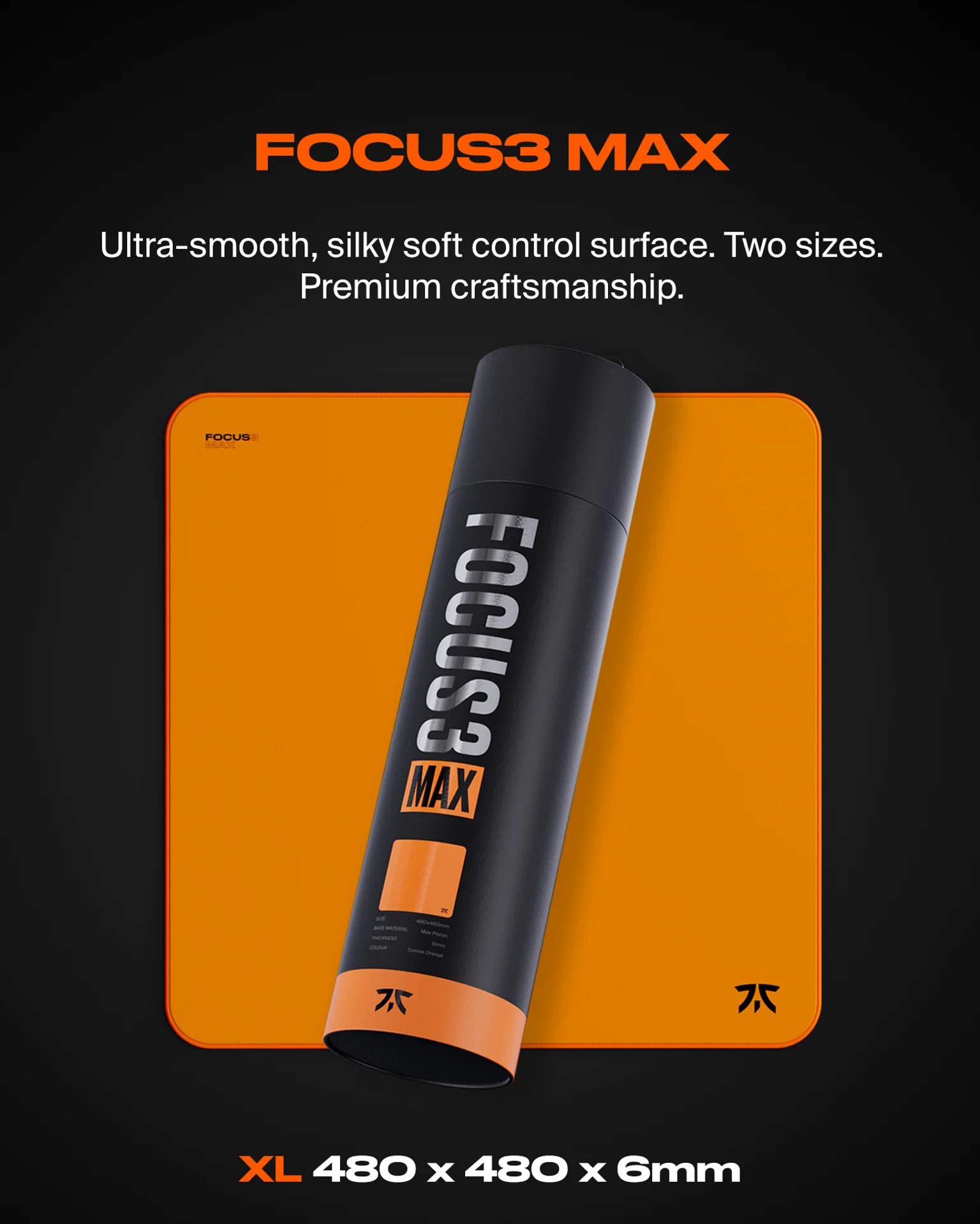 Fnatic Focus3 MAX Gaming Mouse Pad - Large XXL Size, Non-Slip Rubber Base, Smooth Surface for Precision Gaming - Perfect for FPS, MOBA, and Esports Tournaments