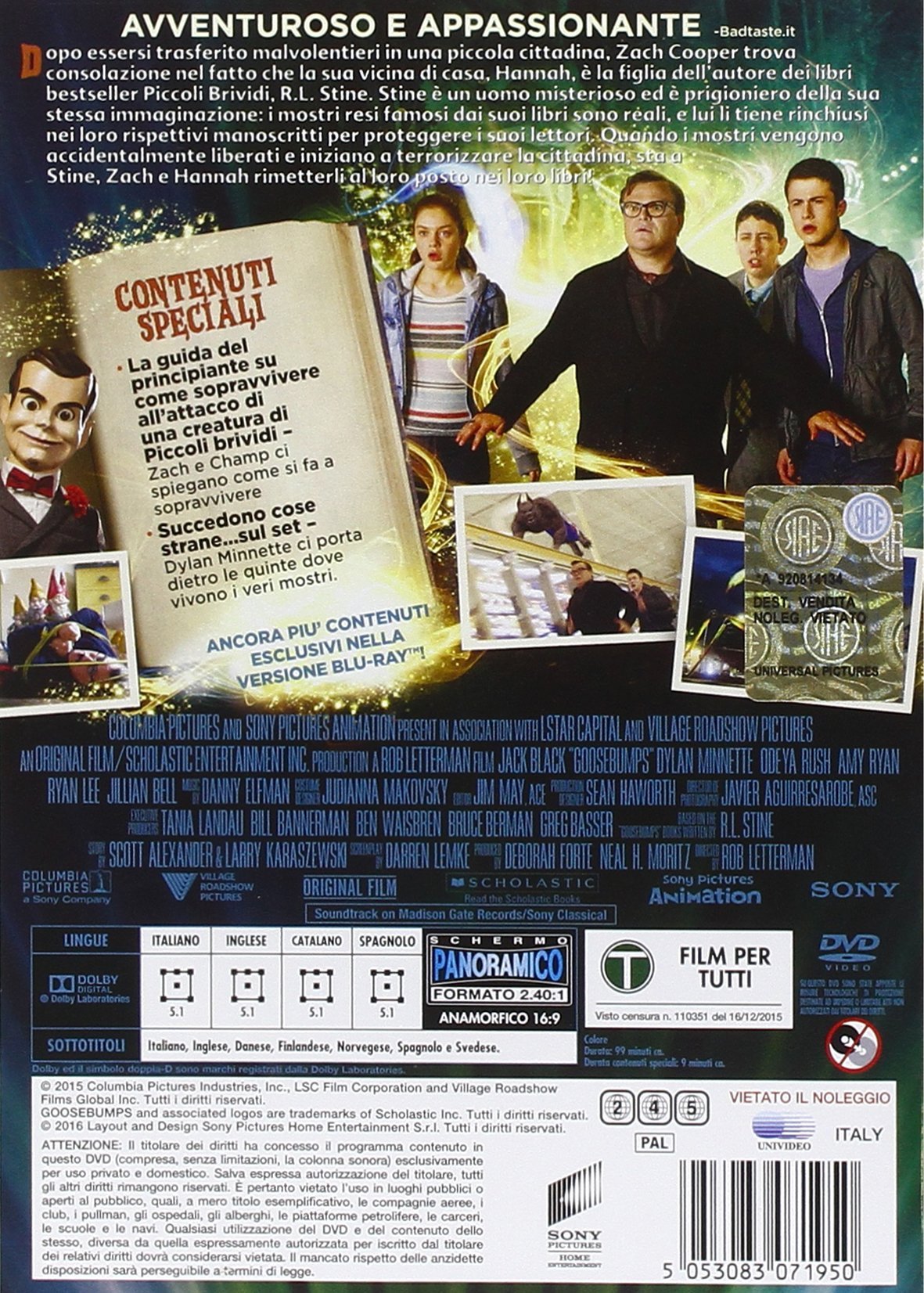 Goosebumps DVD Italian Import [Region Free] - Horror Movie Collection for Kids & Teens, Perfect for Family Movie Nights and Halloween Parties