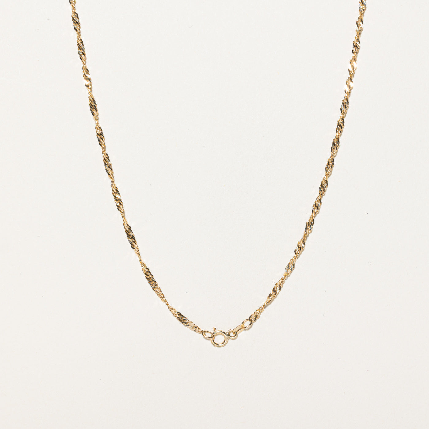 14K Yellow Gold Singapore Chain Necklace for Men & Women | 18 Inch Durable Luxury Jewelry Gift for Anniversary, Birthday & Special Occasions