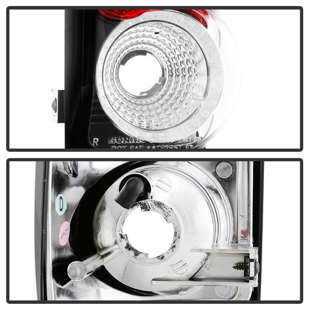 ACANII Black LED Tail Lights Brake Lamps Pair for 1997-2004 Dodge Dakota - Driver & Passenger Side Replacement - Perfect for Off-Roading, Truck Upgrades & Night Driving