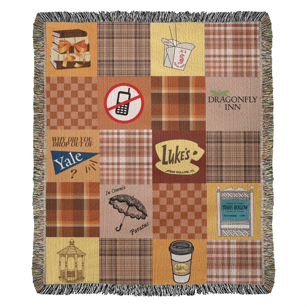 Stars Hollow Woven Blanket - Soft & Cozy Throw Blanket for Couch, Bed, Sofa - Perfect for Living Room, Bedroom, Camping & Outdoor Use
