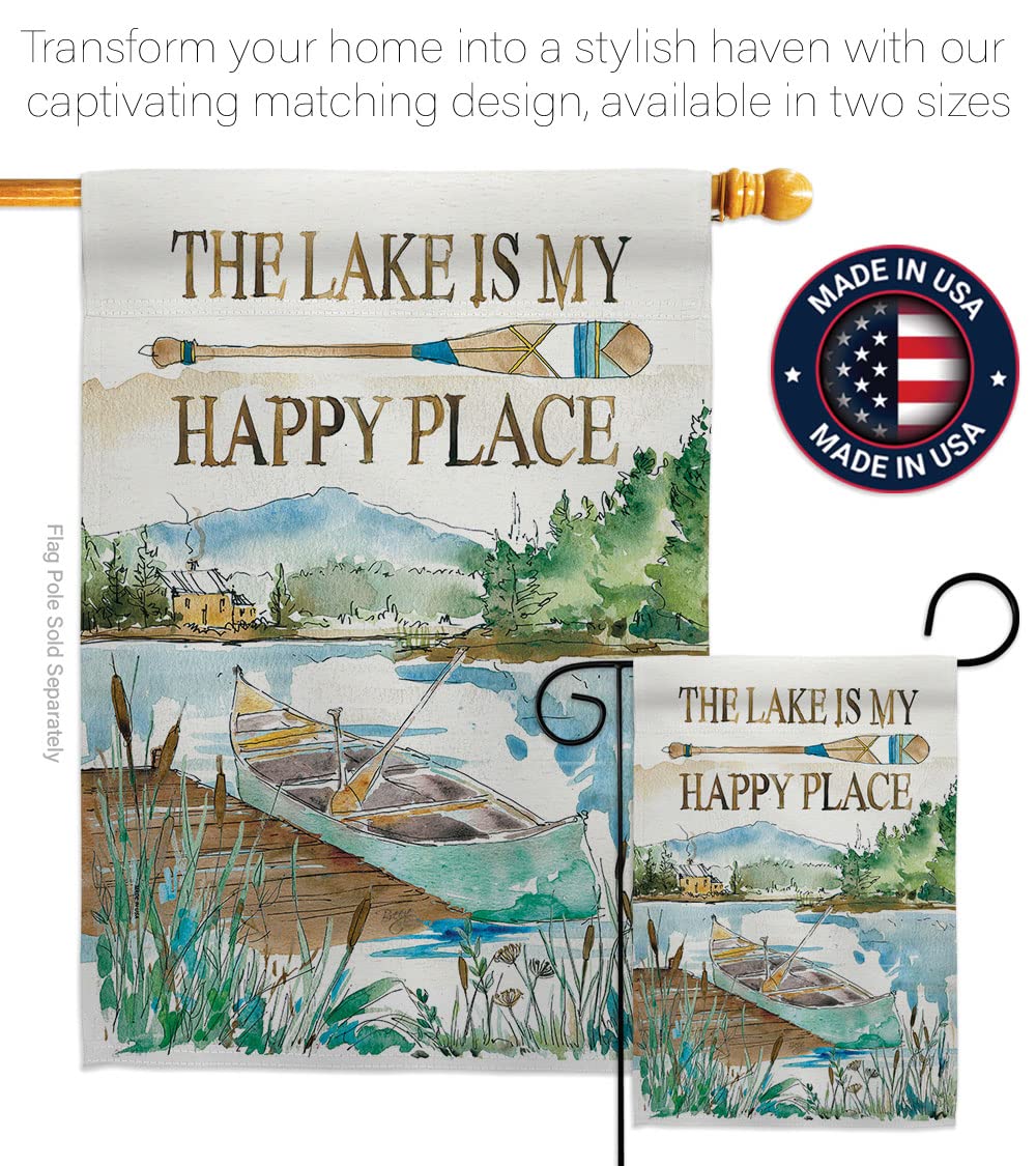 Happy Lake Nature Outdoor House Flag Set - 28