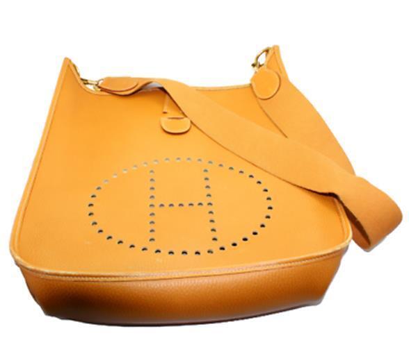 Authentic Hermes Evelyne GM Handbag - Natural Tan Clemence Leather Crossbody Purse for Women | Luxury Everyday Bag for Work, Travel & Shopping