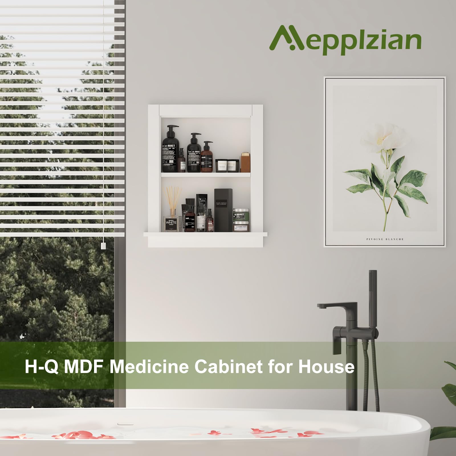 14x18 Inch Recessed Medicine Cabinet for Bathroom & Shower Wall - 2-Tier Storage Wall Niche Insert for Drywall & MDF - Fully Assembled Bathroom Organizer | Perfect for Small Bathrooms, Showers & Bedroom Storage Solutions