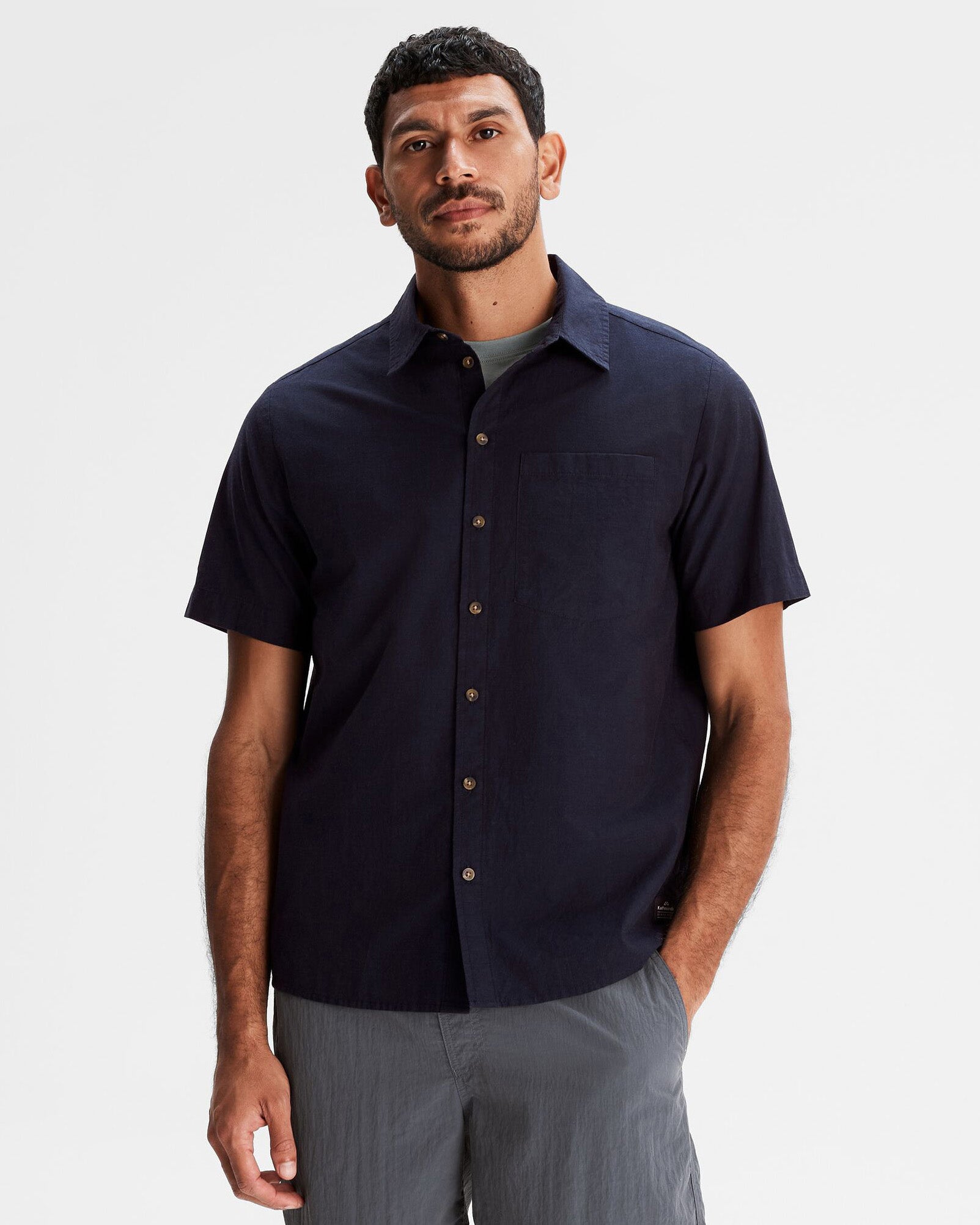 Men's Flaxton LT Short Sleeve Shirt - Pure Navy | Lightweight Casual Button Down Shirt for Summer, Travel & Outdoor Activities