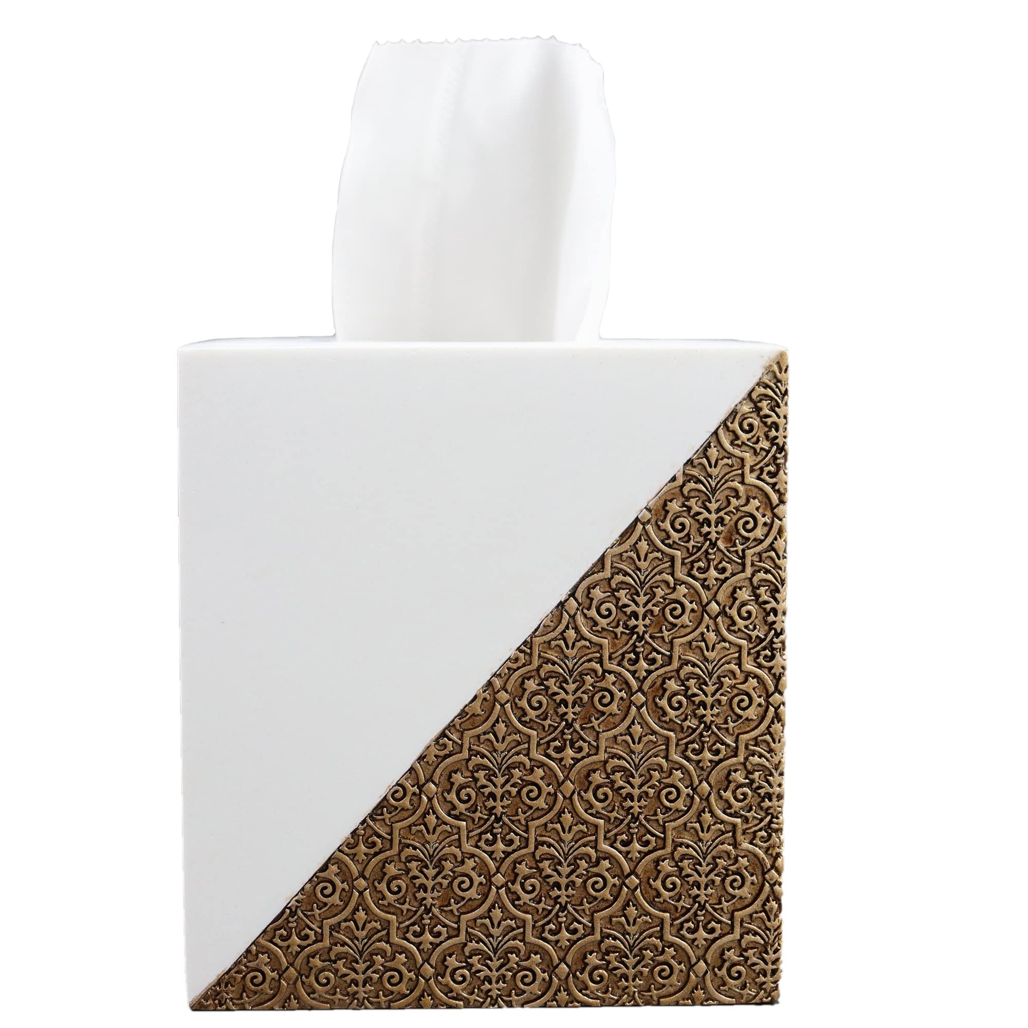 Hymmah Modern Square Tissue Box Cover Holder - Unique Cube Design for Bathroom Vanity, Bedroom & Living Room Decor | Stylish Tissue Box Cover for Home, Office & Hotel Use