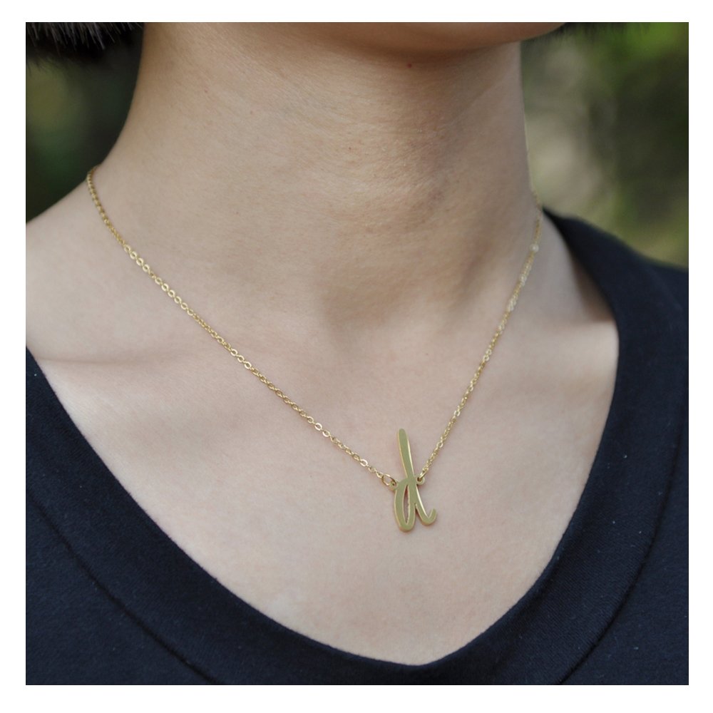 AOLO Personalized Initial Monogram D Letter Necklace - Elegant Charm Jewelry Gift for Women, Perfect for Birthdays, Anniversaries & Special Occasions