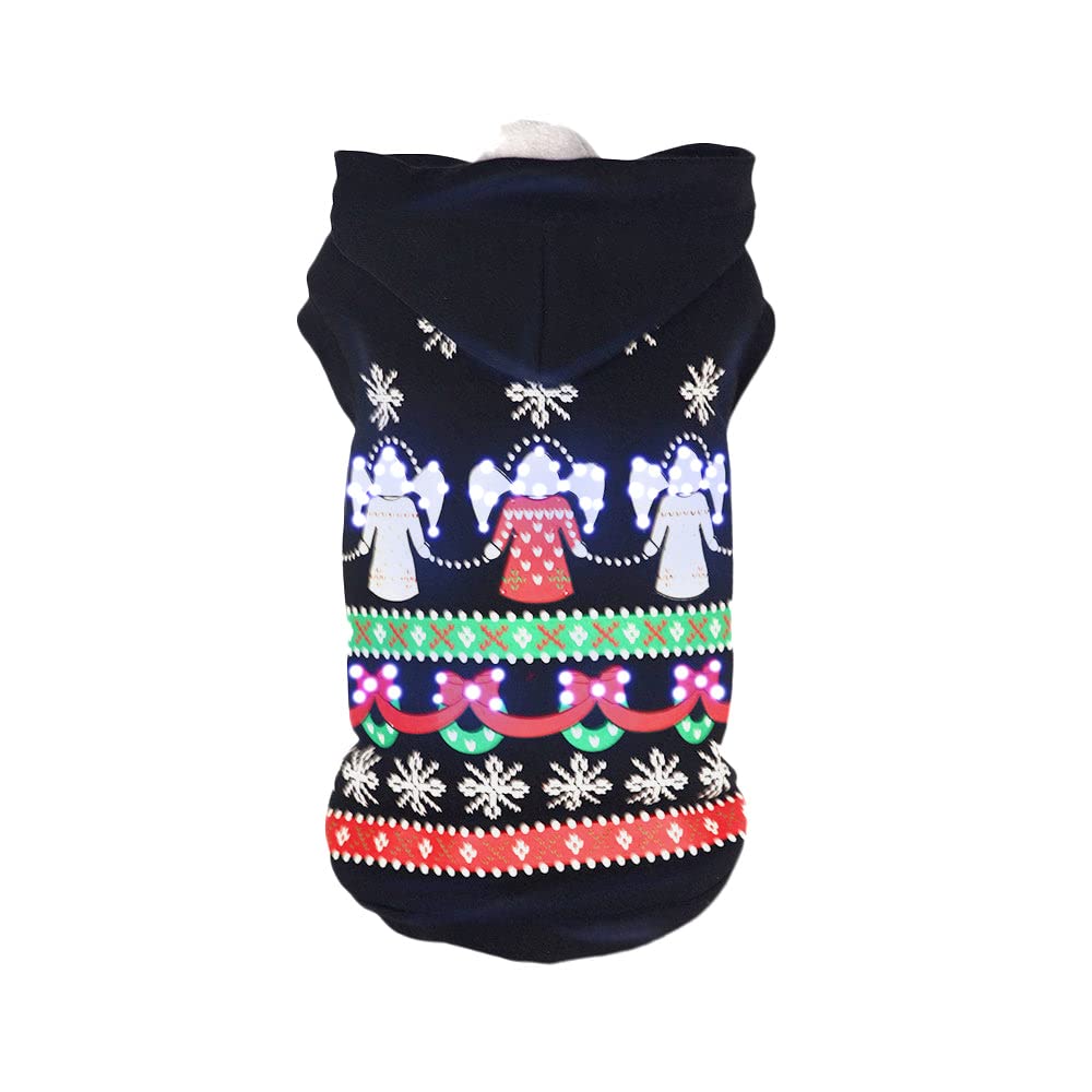 LED Holiday Pet Sweater - Festive Hooded Costume for Pets