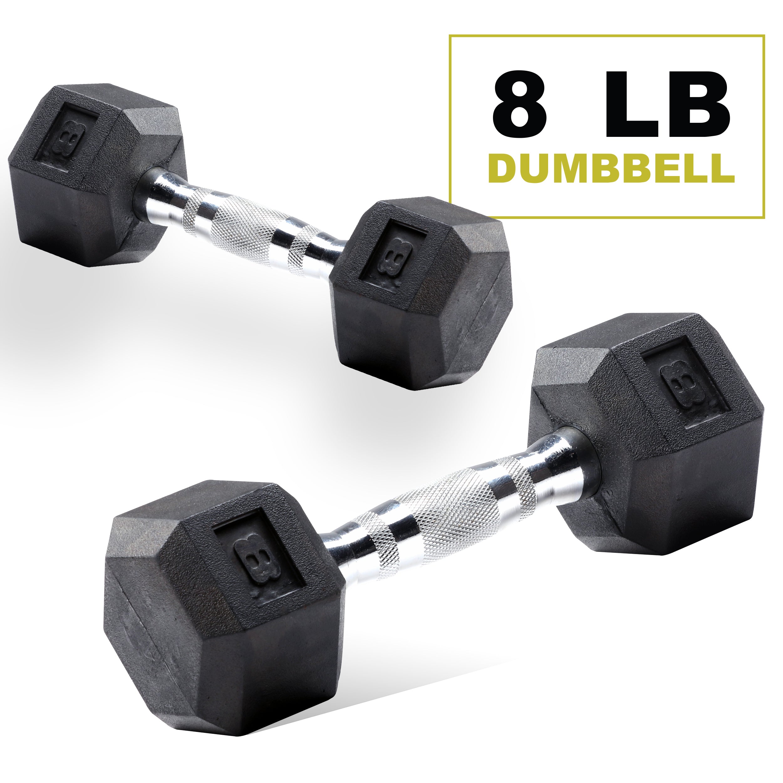 PRCTZ Rubber Encased Hex Dumbbell Set (Pair) - 5 to 40 lbs Weight Options for Home Gym, Strength Training & CrossFit Workouts | Non-Slip Grip & Durable Rubber Coating