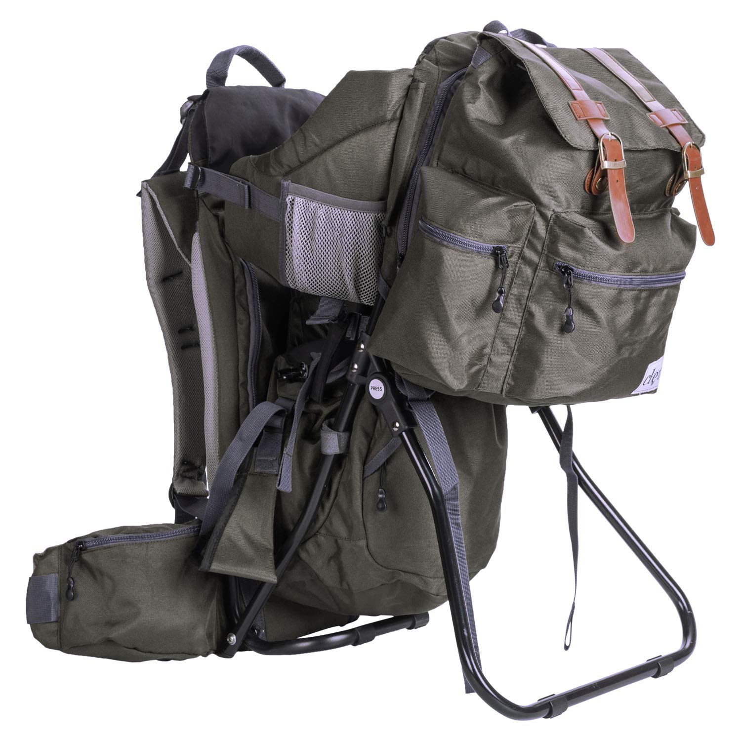 ClevrPlus Urban Explorer Child Carrier Hiking Backpack for Babies & Toddlers - Lightweight, Ergonomic Design - Olive Green - Perfect for Outdoor Adventures, Hiking & Travel