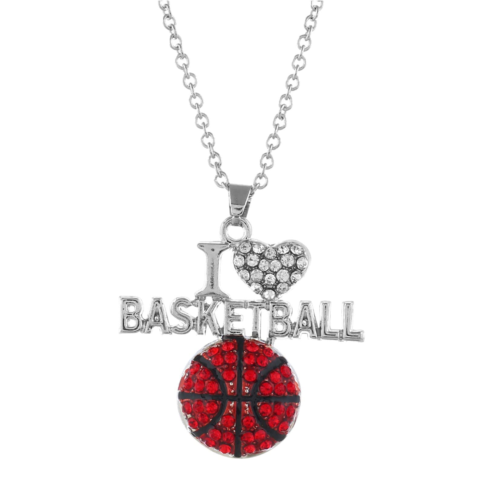 Johtae Basketball Player Necklace - Diamond Rhinestone Pendant Gift for Dad, Mom, Seniors & Women - Perfect for Team Sports, Games & Special Occasions