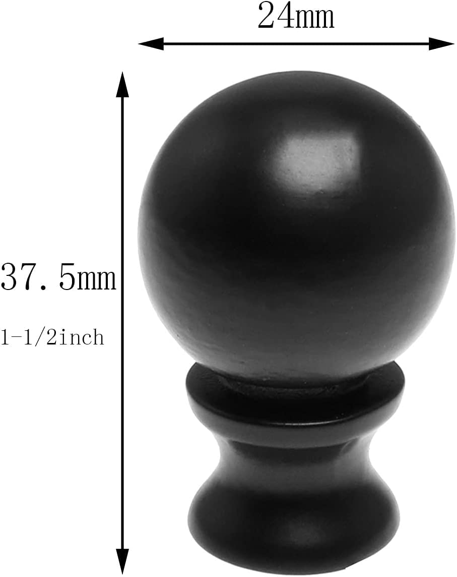 2-Pack 1.5 Inch Oil Rubbed Black Steel Ball Lamp Finials - Decorative Knob for Lamp Shades & Harp Holders - Perfect for Table Lamps, Floor Lamps & Chandeliers