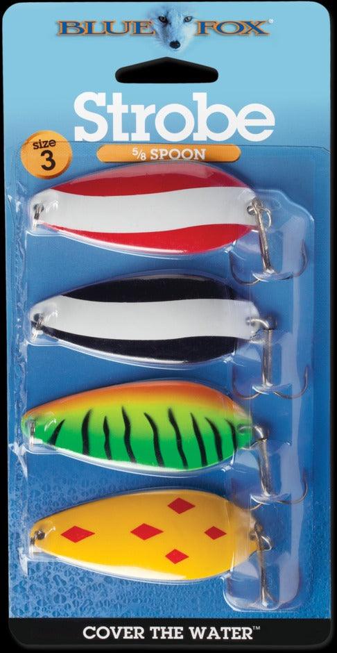 Blue Fox Strobe Spoon Kit - Premium Fishing Lures for Bass, Walleye & Pike - Ideal for Freshwater & Saltwater Fishing Adventures
