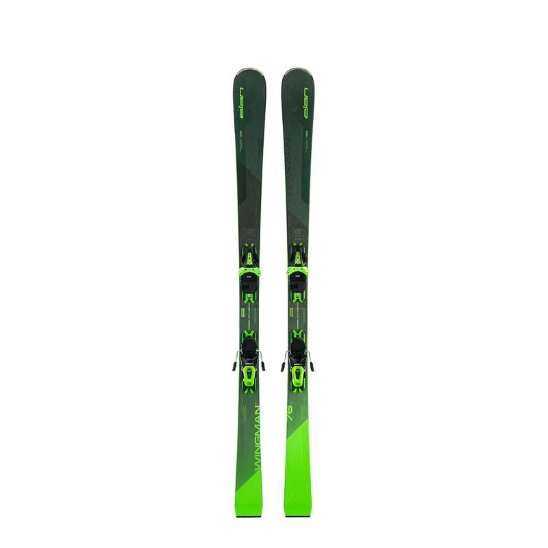 Elan 2023 WINGMAN 76 C PS Skis with EL 10.0 GW SHIFT BLK/GRN B85 Bindings - Perfect for All-Mountain Skiing & Freestyle Performance