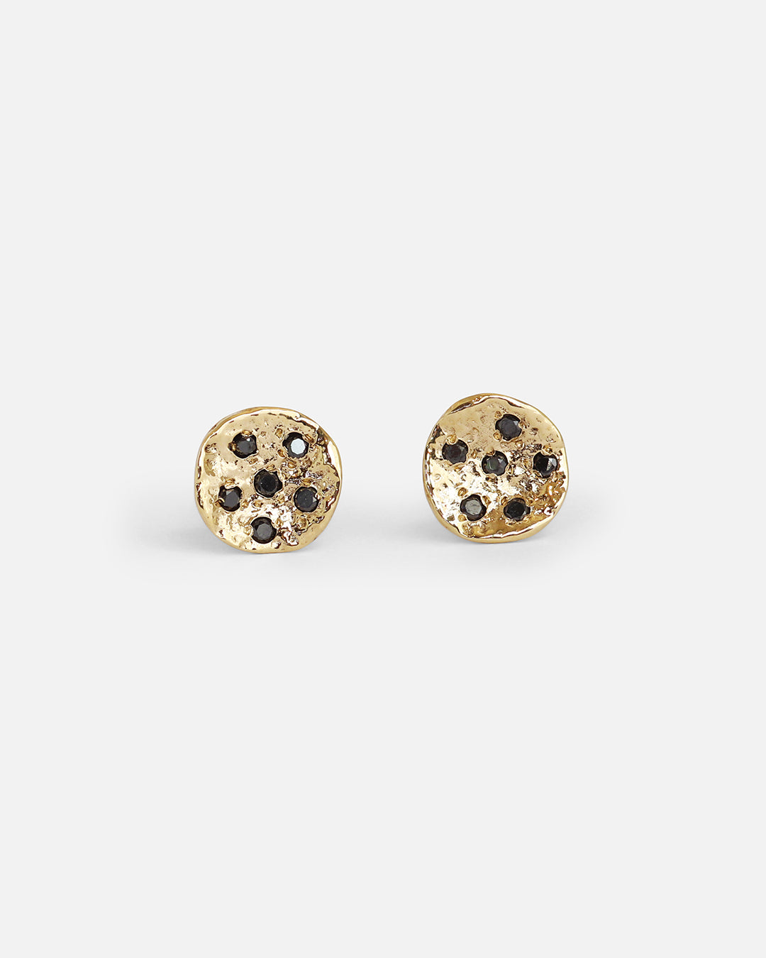 Black Diamond Stud Earrings for Women – Hypoallergenic Cubic Zirconia CZ Disc Earrings for Everyday Wear & Special Occasions