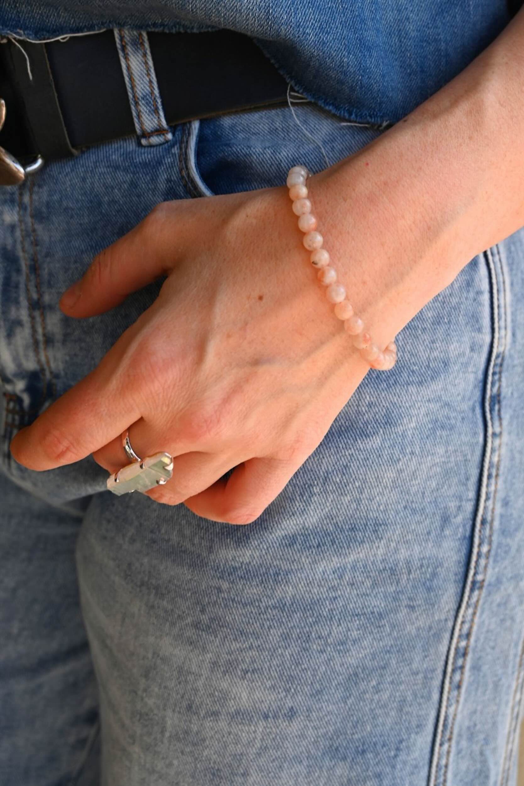 Always Moving Forward Sunstone Bracelet - Natural Gemstone Healing Jewelry for Positive Energy & Motivation | Perfect for Meditation, Yoga & Daily Wear
