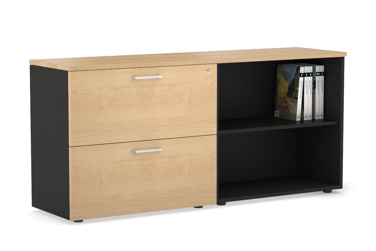 2-Drawer File Cabinet with Open Storage Shelf - Compact Office Organizer for Documents, Supplies & Stationery - Perfect for Home, Office & Workspace Organization