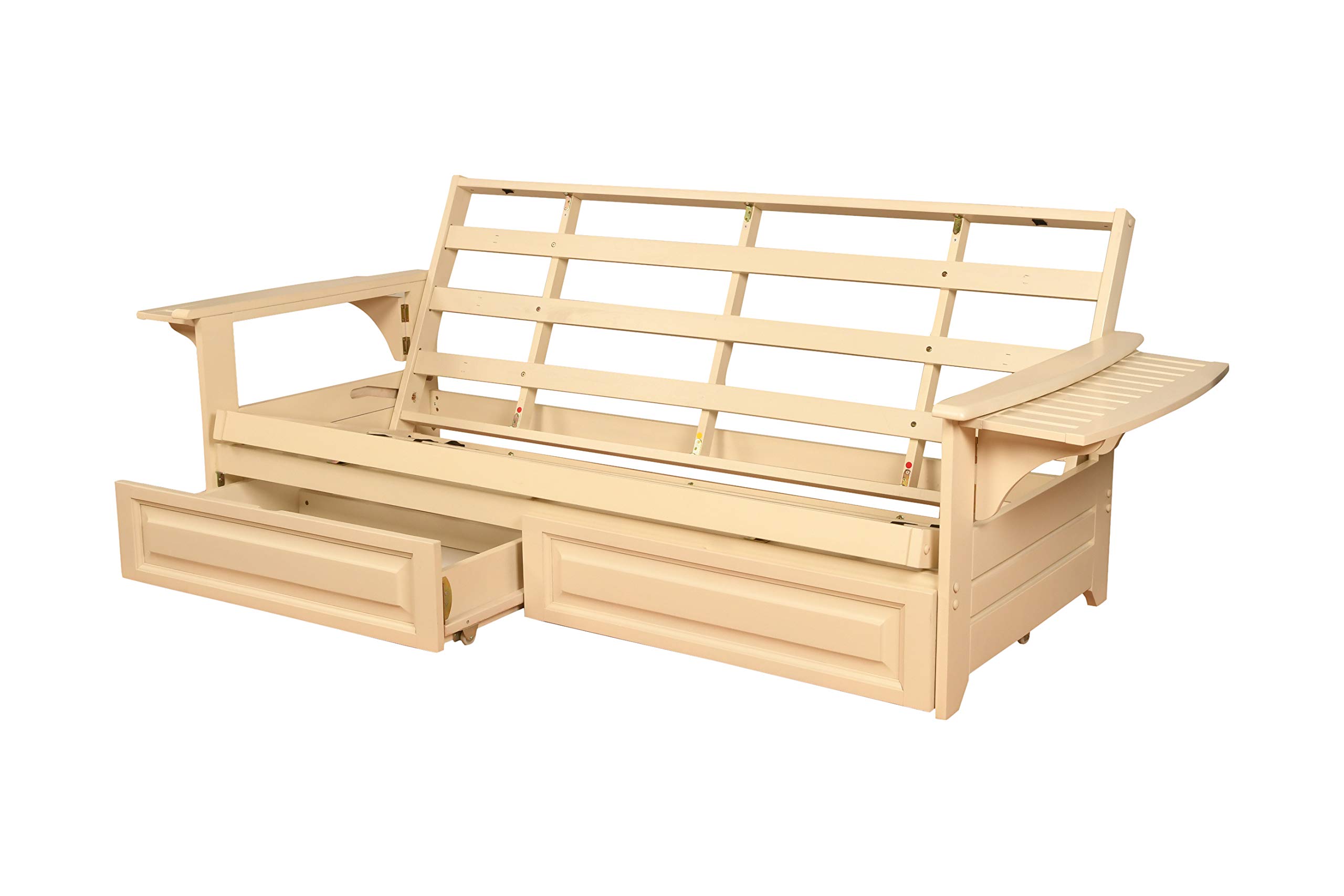 Kodiak Phoenix Full Size Futon Frame with Storage Drawers for Small Spaces