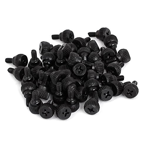 Foemey M3.5 Thumb Screws 50Pcs - Black PC Case Screws for Computer Builds
