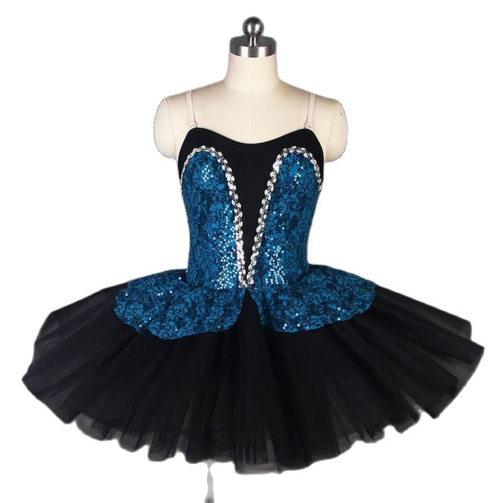 Blue Sequin Lace Bodice with Soft Tulle Platter Tutu - Women's Ballet Dance Costume Dress (Color: Blue, Size: MA) | Perfect for Ballet Performances, Recitals & Dance Competitions