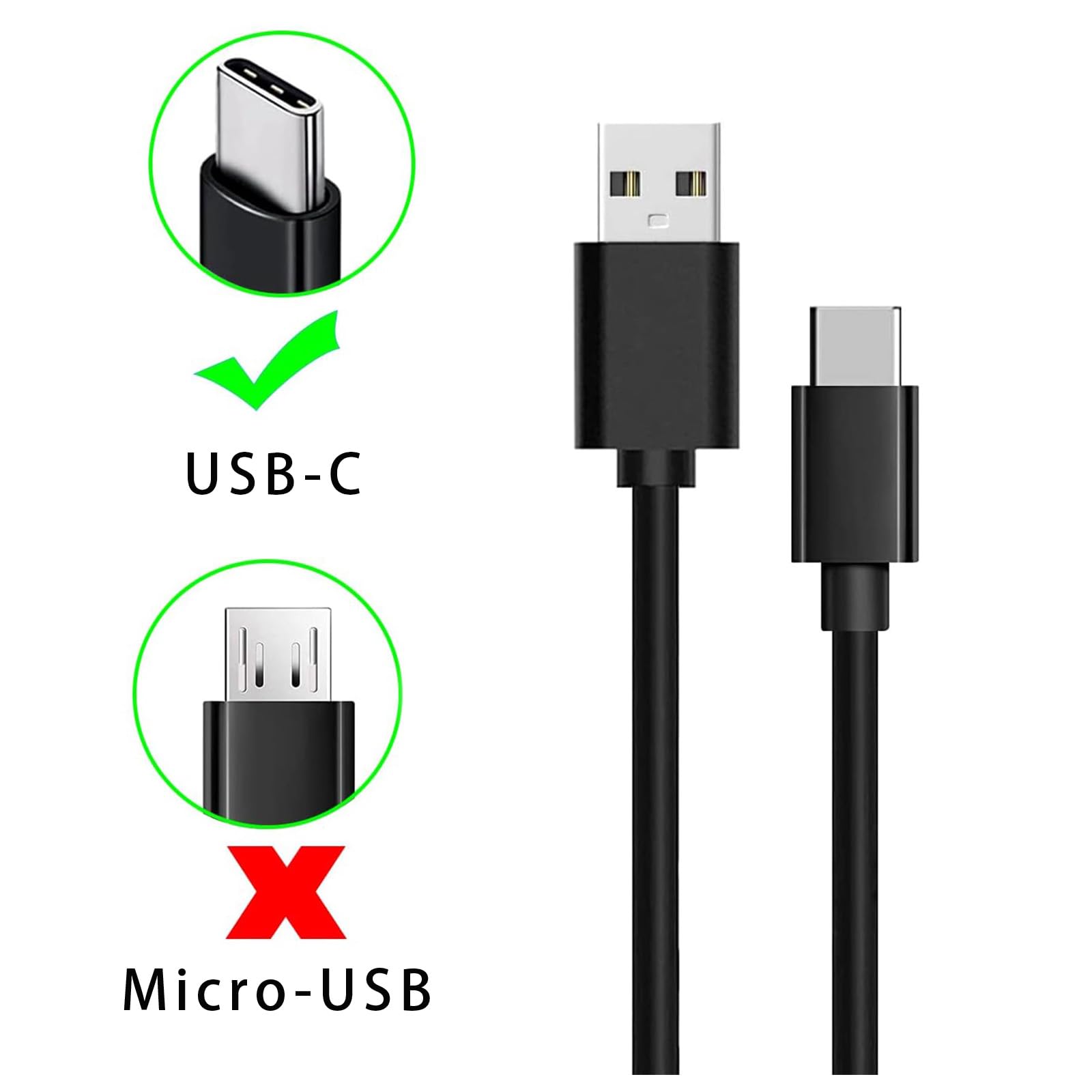5V Heated Vest Power Adapter Replacement for ORORO Electric Clothes - USB-C Charging Cable - Perfect for Winter Outdoor Activities, Skiing, Hiking & Camping