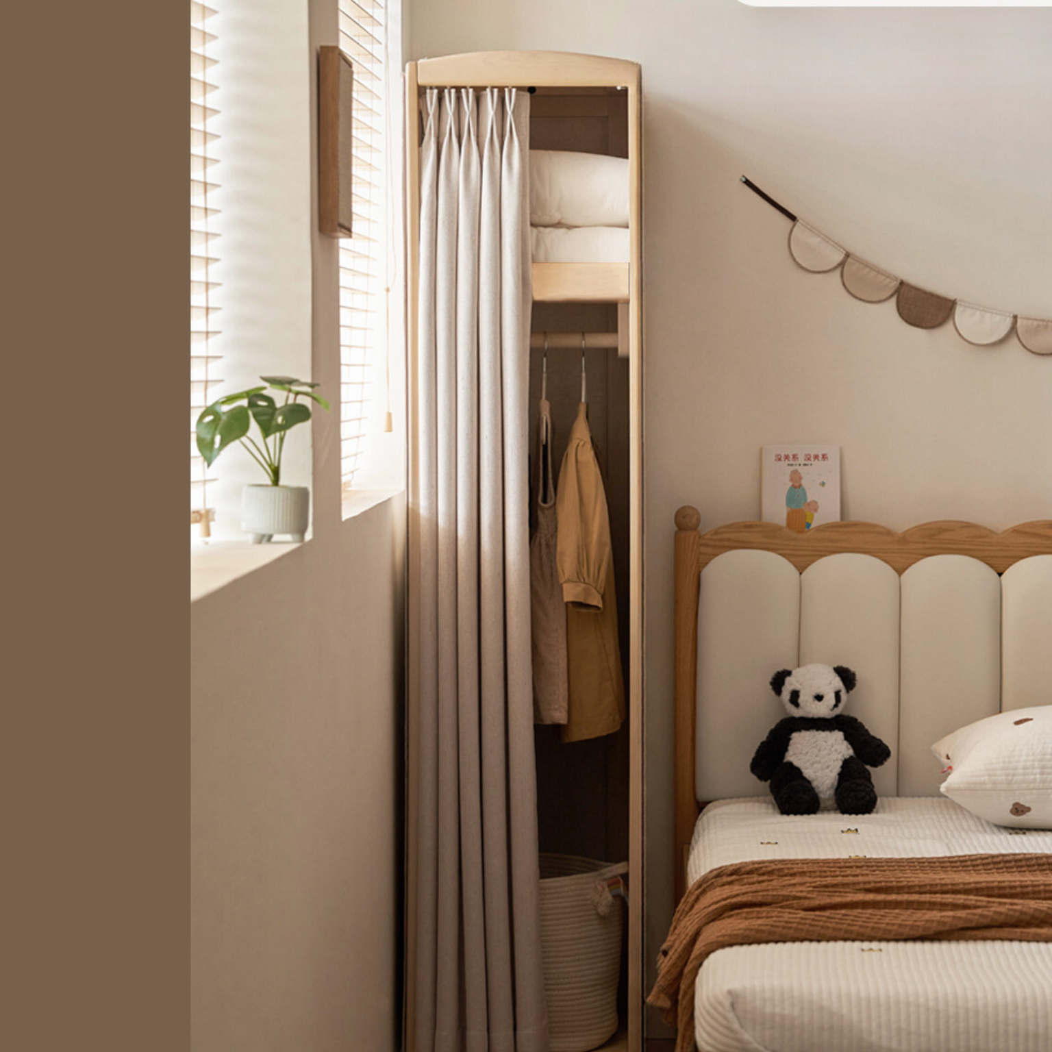Birch Solid Wood Kids Wardrobe - Durable & Eco-Friendly Children's Closet for Bedroom & Nursery Organization