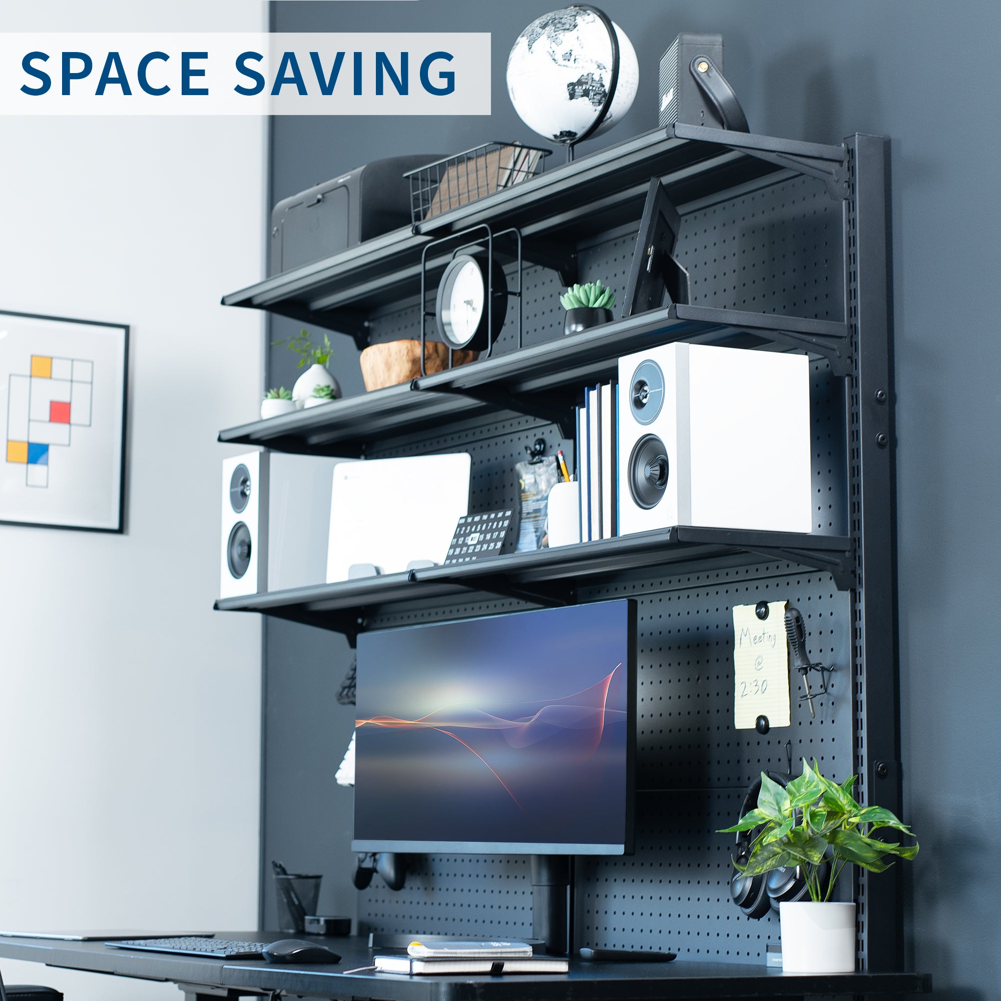 Freestanding Pegboard Organizer Wall Mount Tool Storage - Perfect for Garage, Workshop & Craft Room Organization