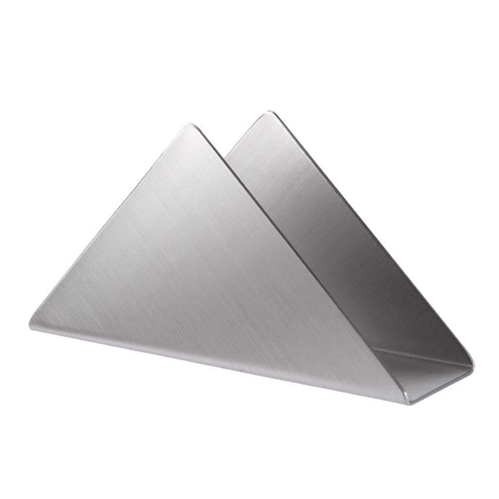 AMLESO Stainless Steel Napkin Holder & Tissue Box Organizer - Elegant Silver Tabletop Decor for Desk, Dining Table, Car, Home & Living Room - Perfect for Kitchen, Office, Restaurant & Party Use