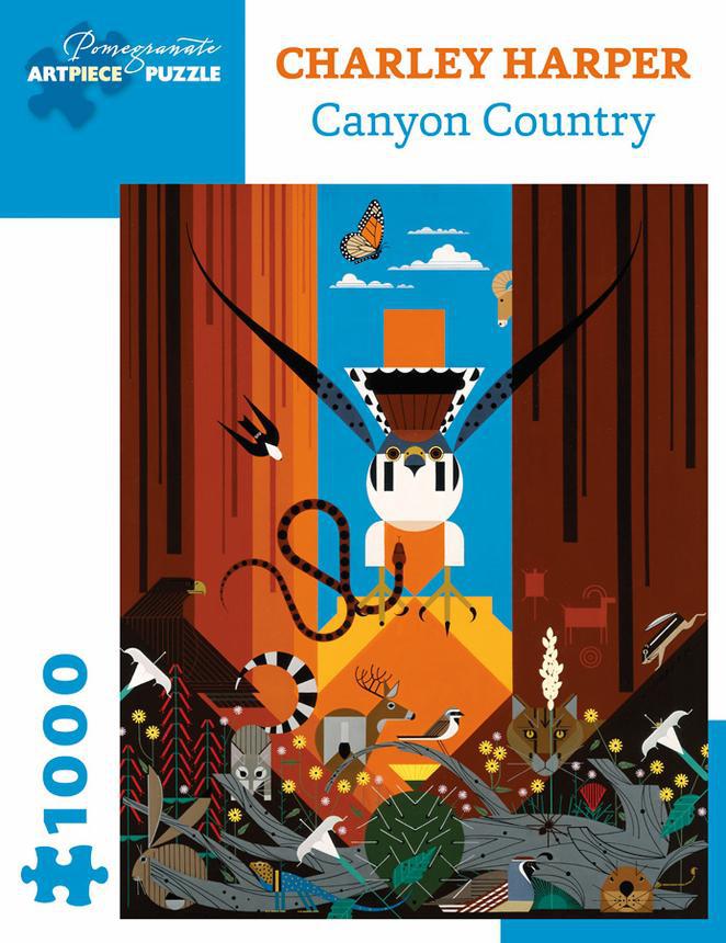 Charley Harper Canyon Country 1000-Piece Jigsaw Puzzle by Pomegranate - Art Puzzle for Adults, Nature Landscape Challenge - Perfect for Family Game Night & Home Decor