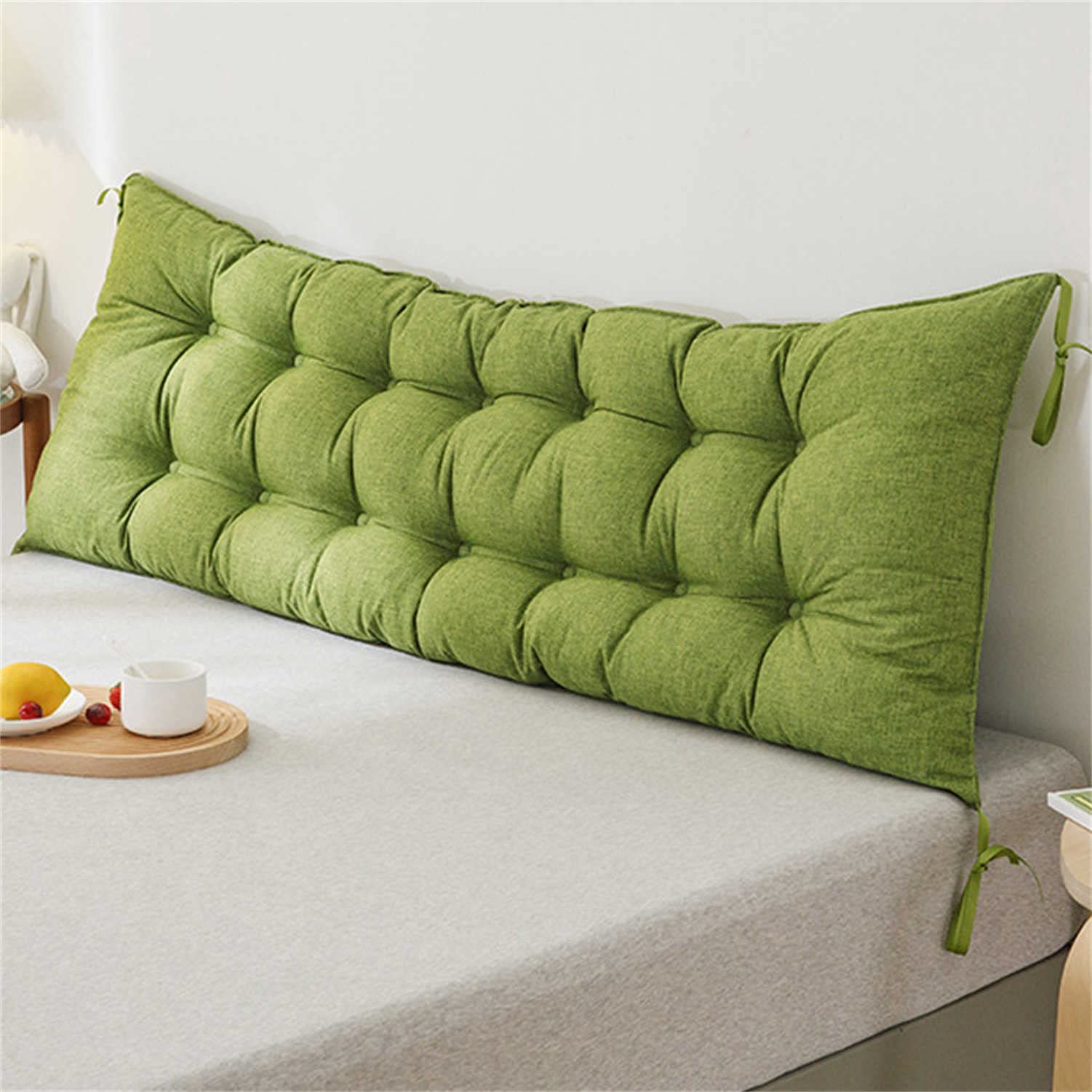 Large Adult Headboard Reading Pillow - Back Support Cushion for Sitting Up in Bed, Linen Lounge Bedrest with Body Positioning - Perfect for Reading, Watching TV, and Relaxing in Bed