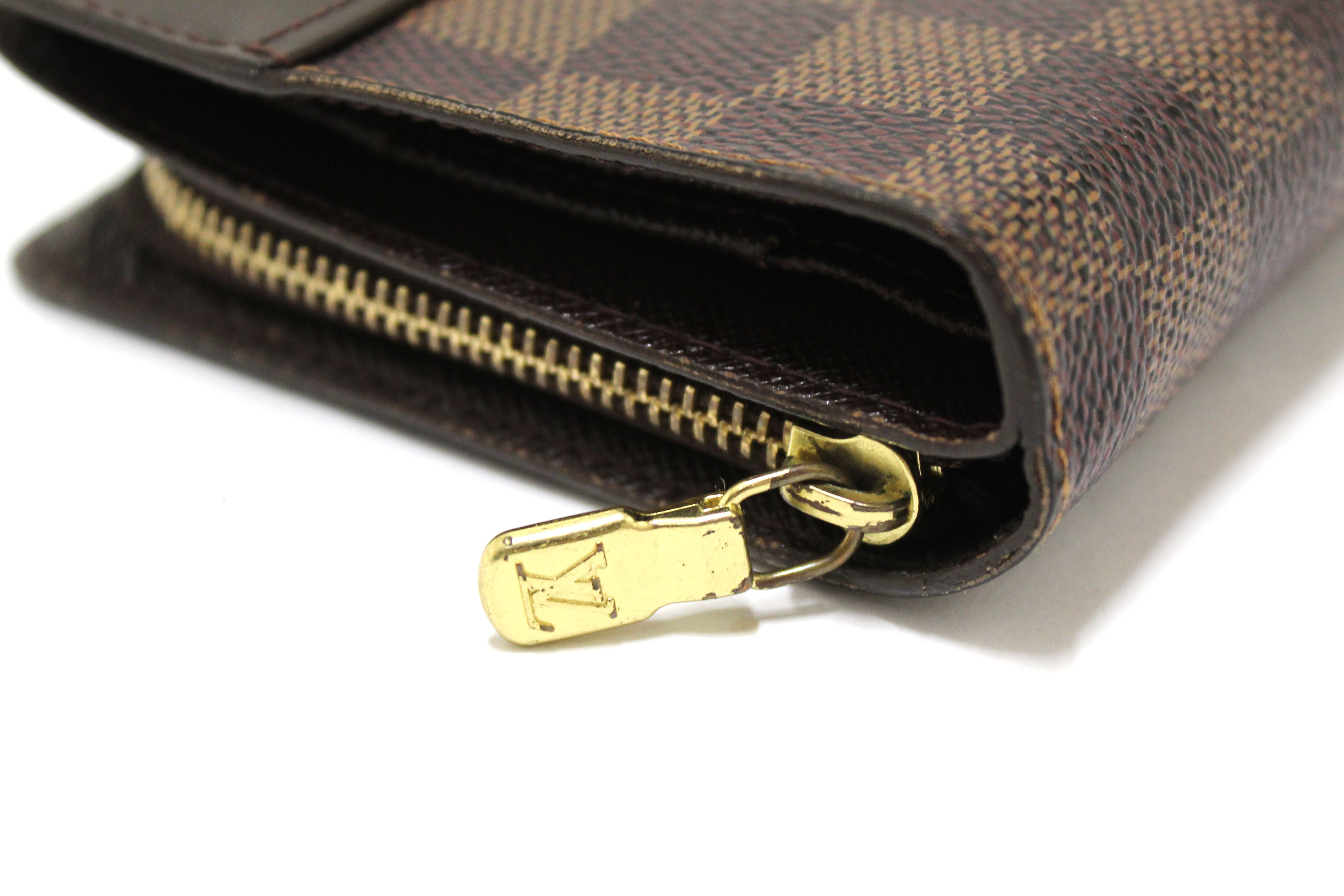 Authentic Louis Vuitton Damier Ebene Compact Zippy Wallet for Women - Genuine Leather Luxury Card Holder & Coin Purse - Perfect for Travel, Business & Everyday Use
