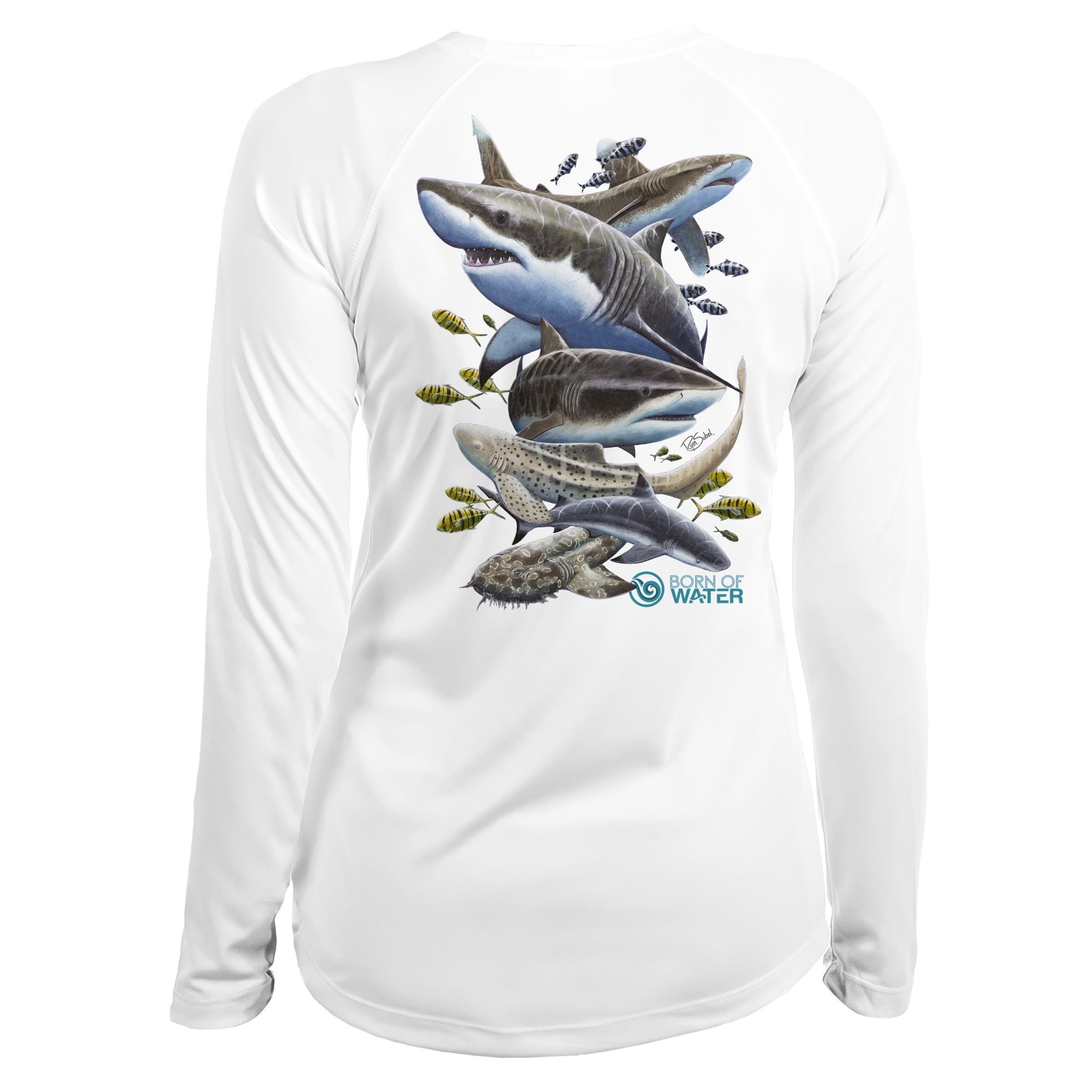 Women's Shark Scuba Diving Shirt - UPF 50+ UV Protection Long Sleeve for Ocean Adventures & Beach Days