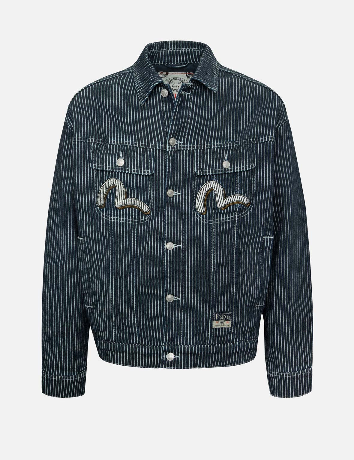 Seagull and Wheel of Wisdom Print Loose Fit Denim Jacket for Women - Vintage Distressed Denim Coat for Casual Wear, Street Style & Spring Fashion