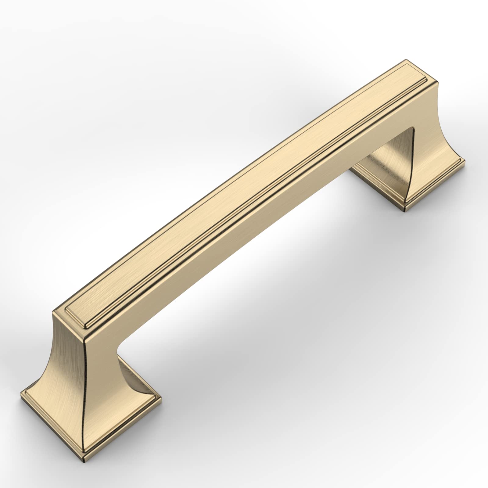 Amerdeco 20 Pack Brushed Brass Cabinet Pulls 3-3/4 Inch (96mm) - Gold Kitchen & Bathroom Drawer Handles for Cabinets & Dressers