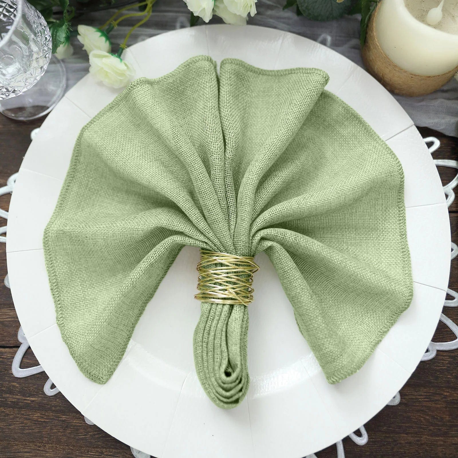 5 Rustic 19x19 Faux Burlap Dinner Napkins - Perfect for Farmhouse Weddings, Holiday Tablescapes & Rustic Home Decor