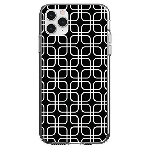 Black White Square Pattern Geometric On Clear Case