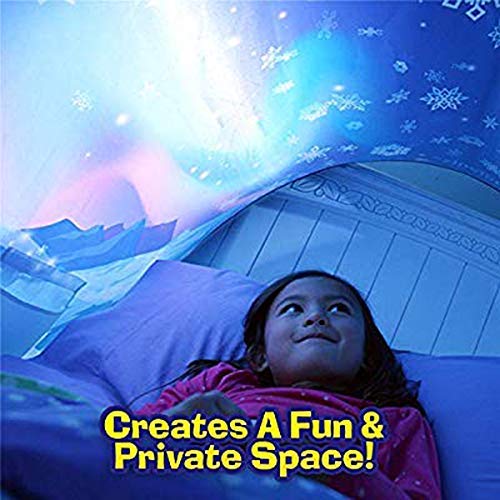 Kids Bed Tent for Twin Size Beds - Pop Up Privacy Canopy for Boys & Girls Reading & Play - Unisex Children's Sleeping & Study Space with Storage Bag - Perfect for Winter Wonderland Bedrooms & Cozy Indoor Camping Adventures