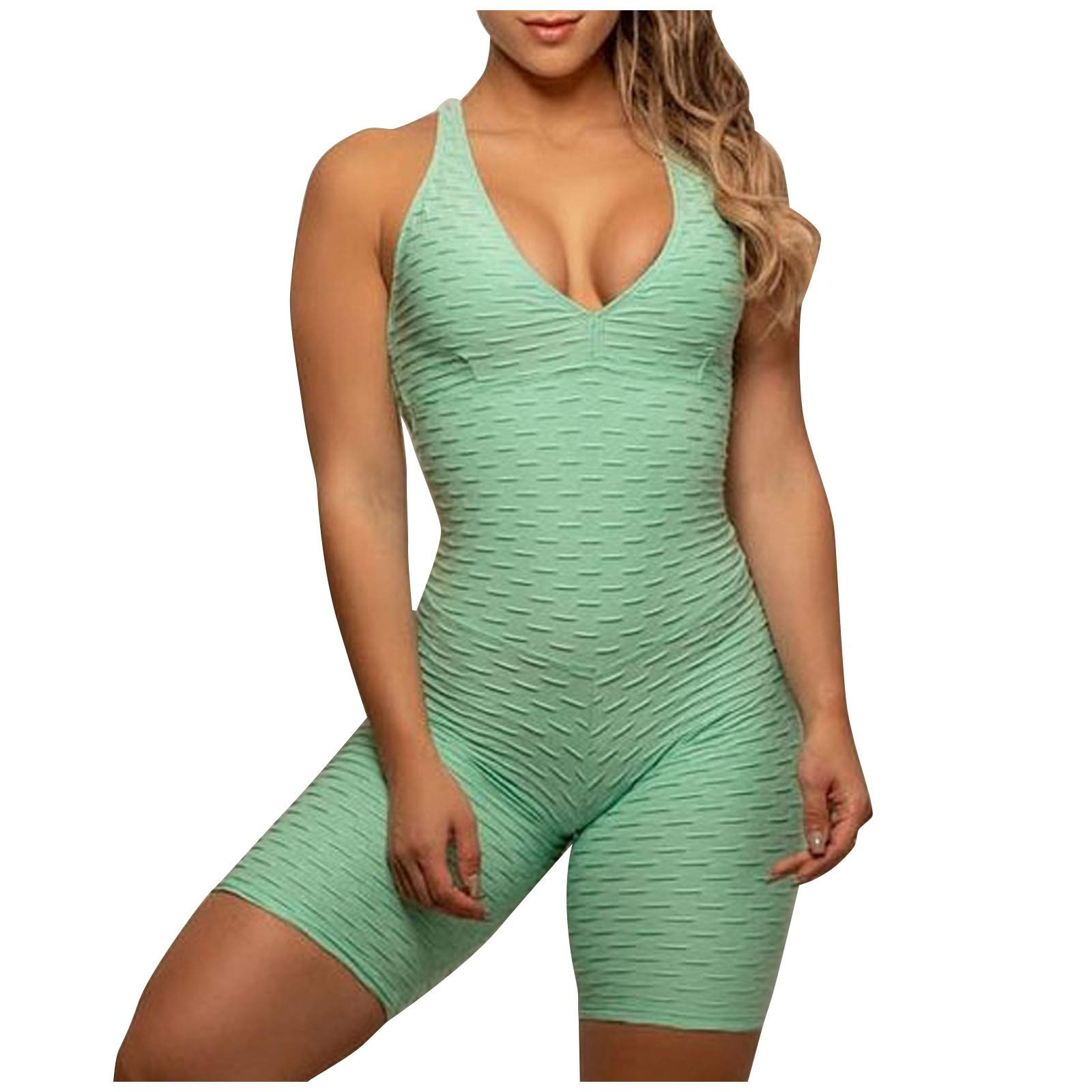 Posijego Women's Athletic Bodycon Jumpsuit - Stretchy One Piece Pant Jumpsuit for Workout & Yoga | Perfect for Gym, Running & Casual Wear