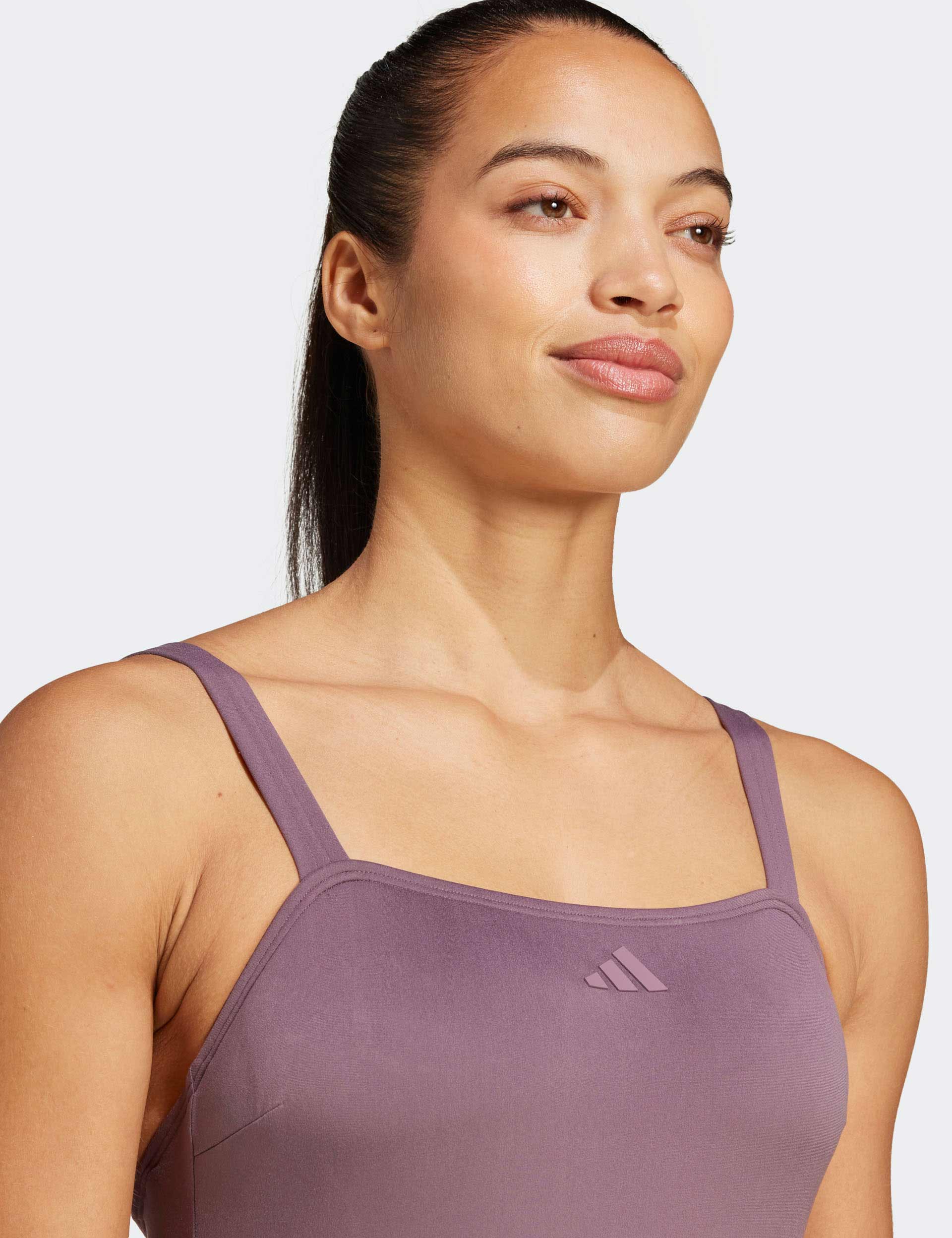 Iconisea Padded U Back Swimsuit - Shadow Fig/White - Comfortable & Supportive One Piece Bathing Suit for Women - Perfect for Beach, Pool & Summer Vacations