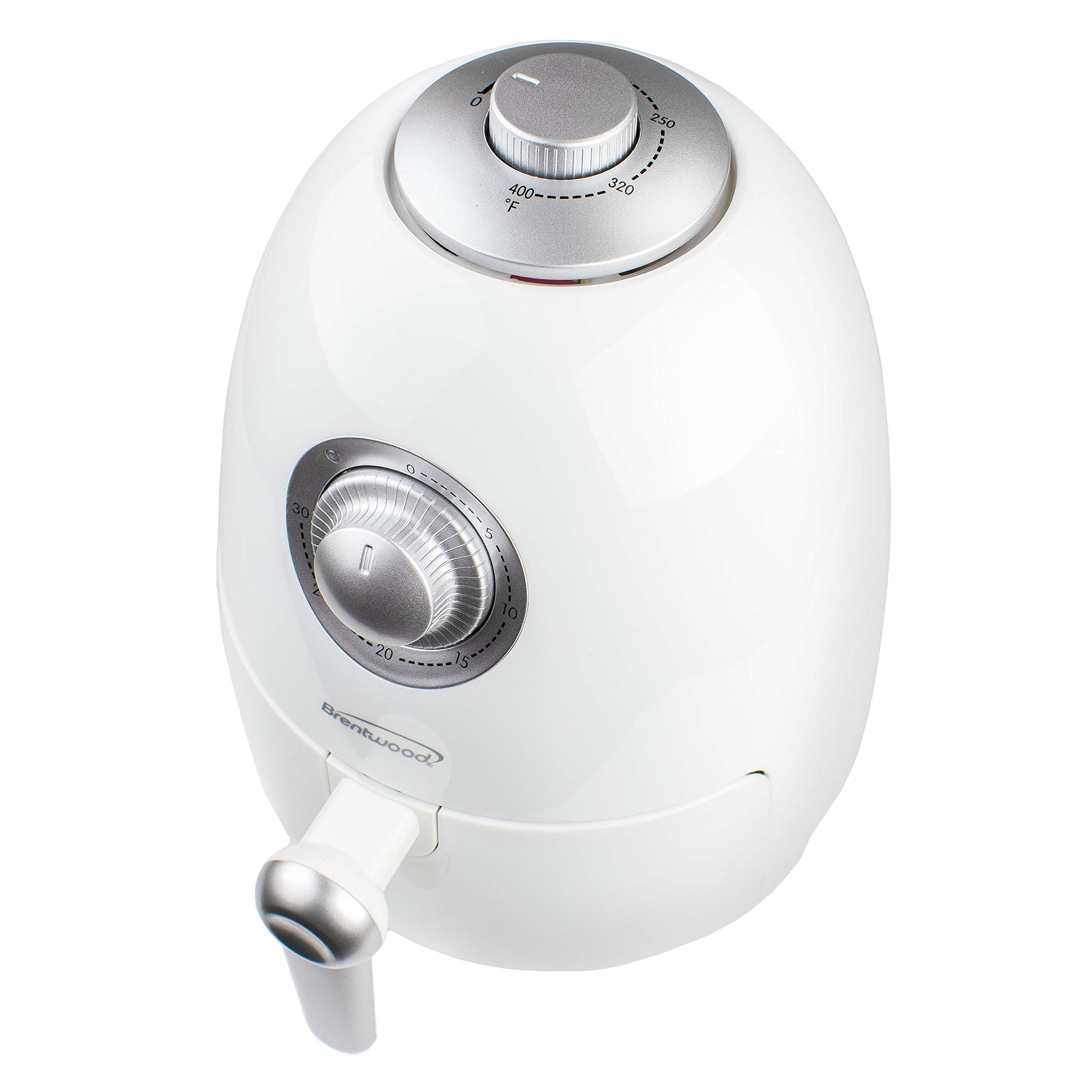 Brentwood Appliances AF200W 2-Quart Small Electric Air Fryer with Timer & Adjustable Temperature Control - White - Perfect for Healthy Cooking, Snacks & Small Family Meals