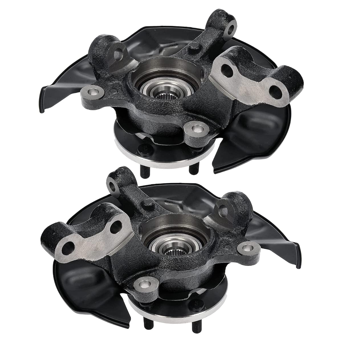 AutoShack Front Steering Knuckles & Wheel Bearing Hub Assembly - Pair of 2 (Driver & Passenger Side) Replacement for 2003-2008 Toyota Corolla 1.8L FWD - KN798390PR - Perfect for Smooth Steering & Safe Driving