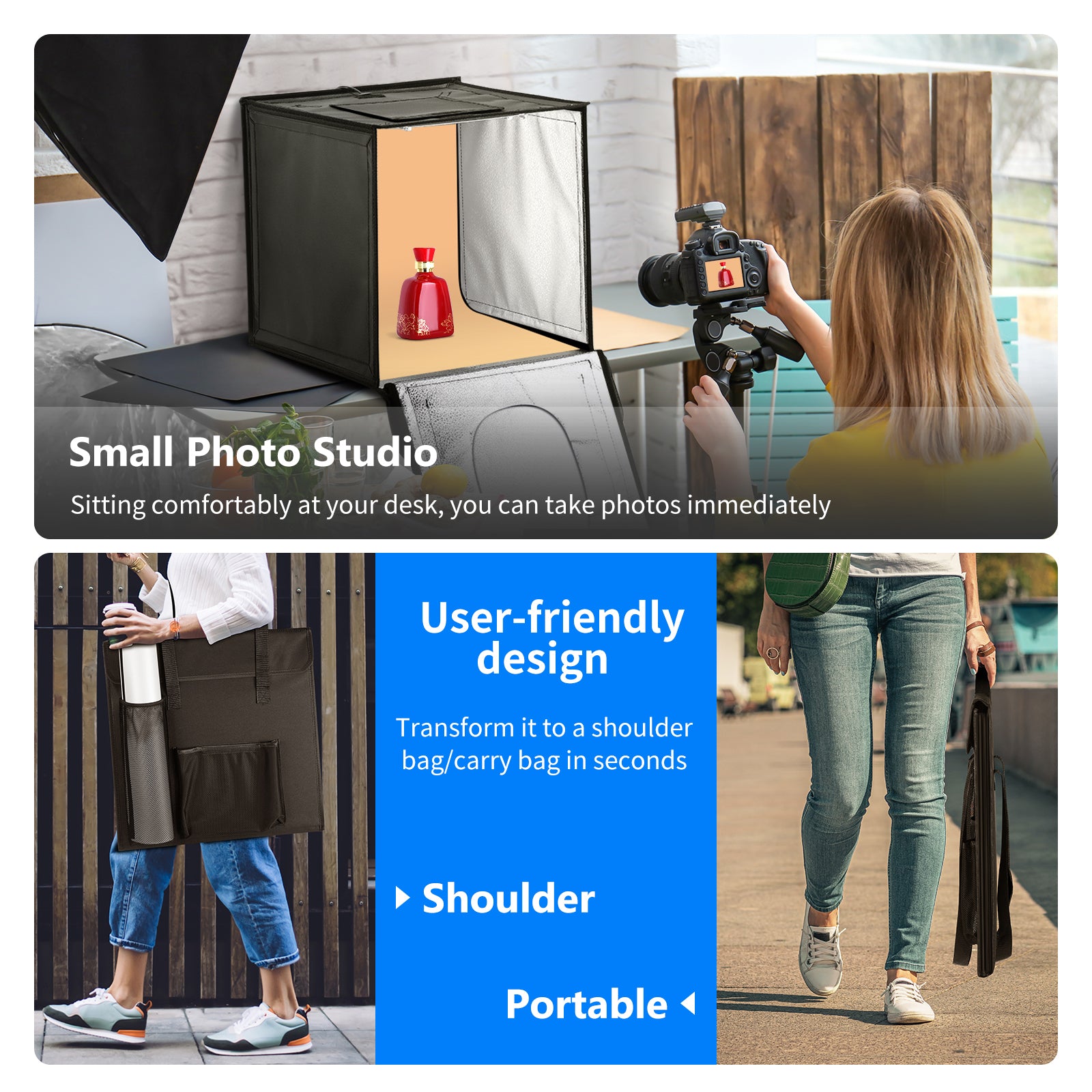 Neewer 40cm Portable Photo Studio Shooting Tent - Professional Light Box for Product Photography, Jewelry, Small Items & DIY Crafts