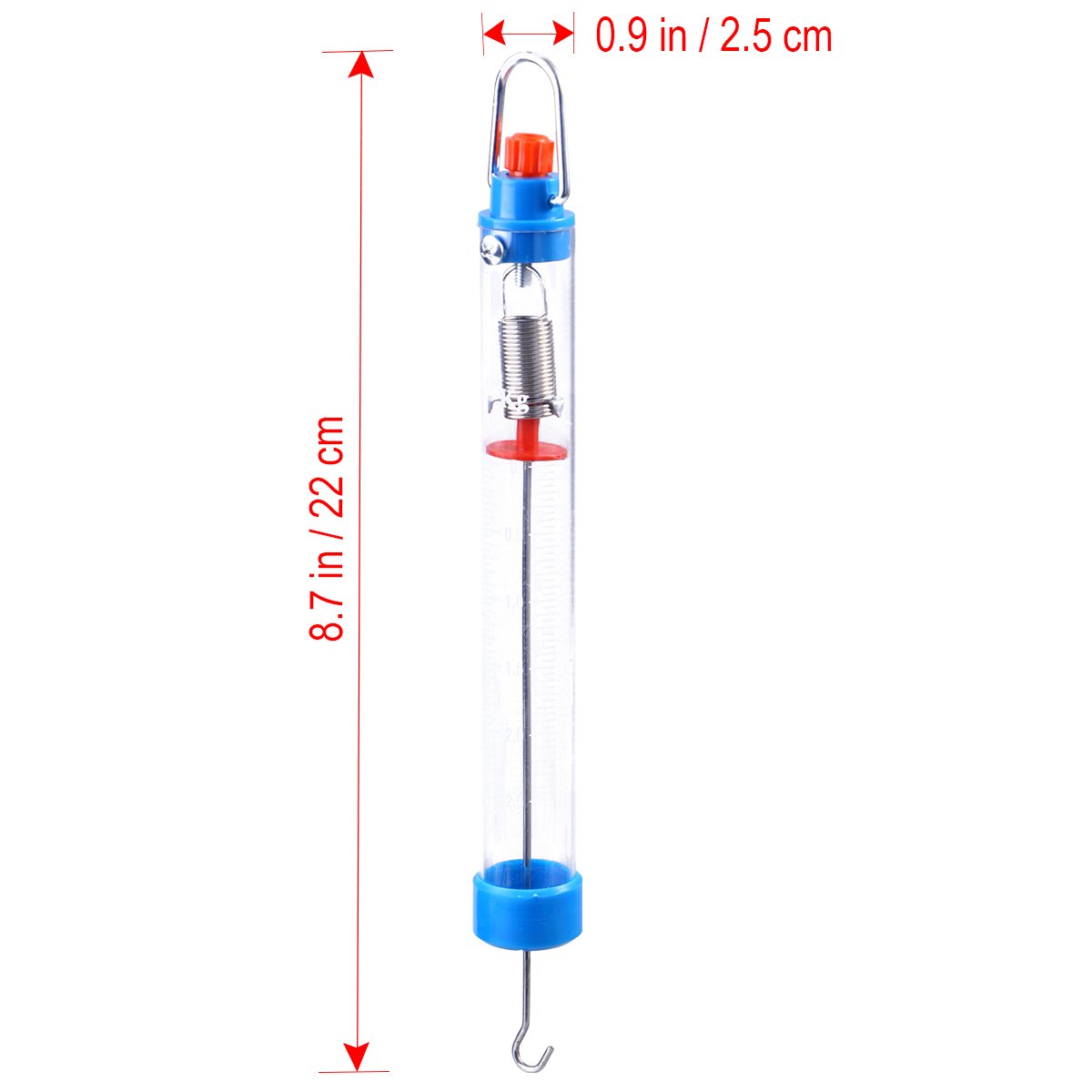 **25N/2500g Transparent Plastic Mechanical Spring Scale with Hanging Hook - Perfect for Kitchen, Lab, School & Industrial Weight Measurement**