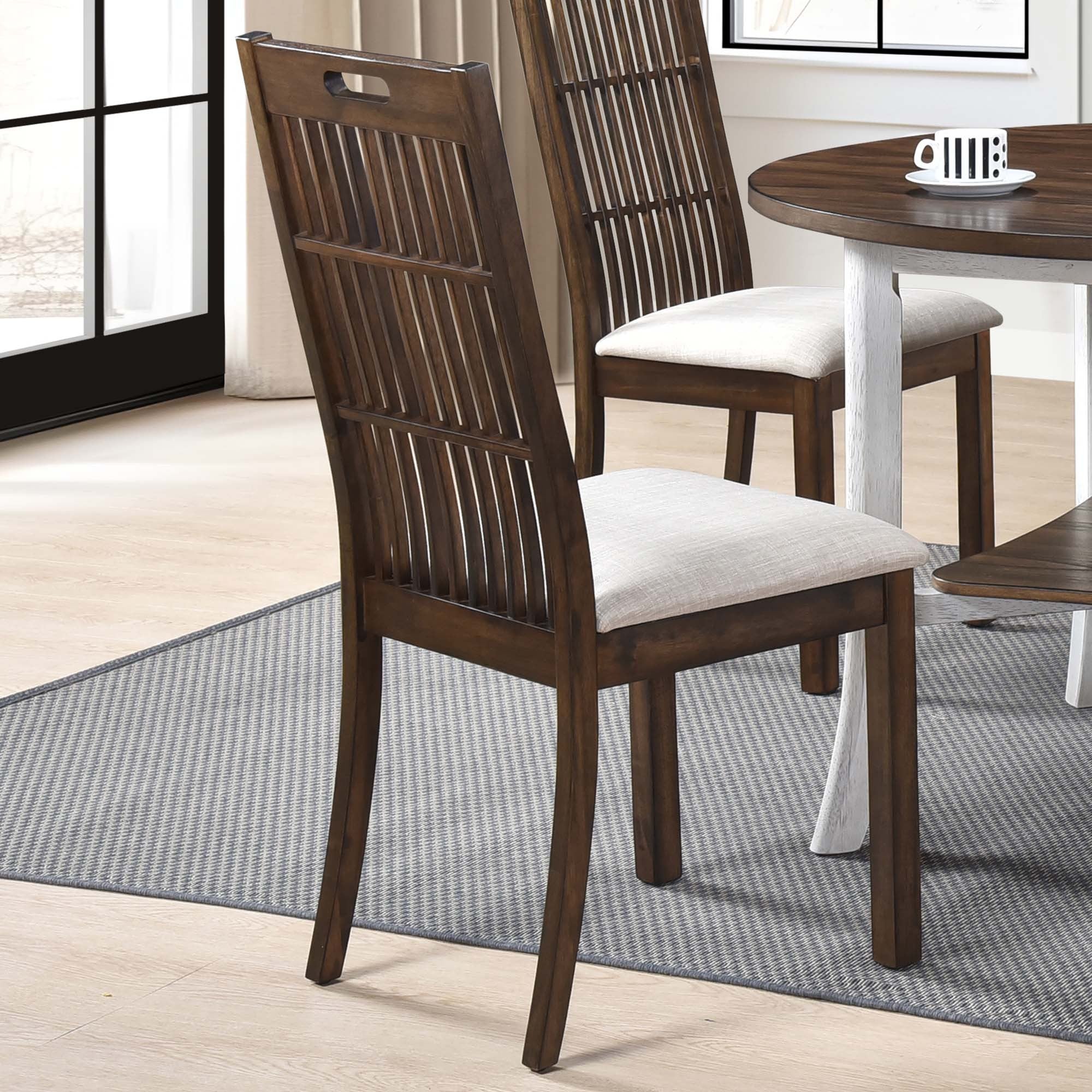 2-Piece Set of Rustic Modern Farmhouse Dining Chairs - Retro Design, Easy to Assemble - Perfect for Kitchen, Dining Room, and Breakfast Nook Decor