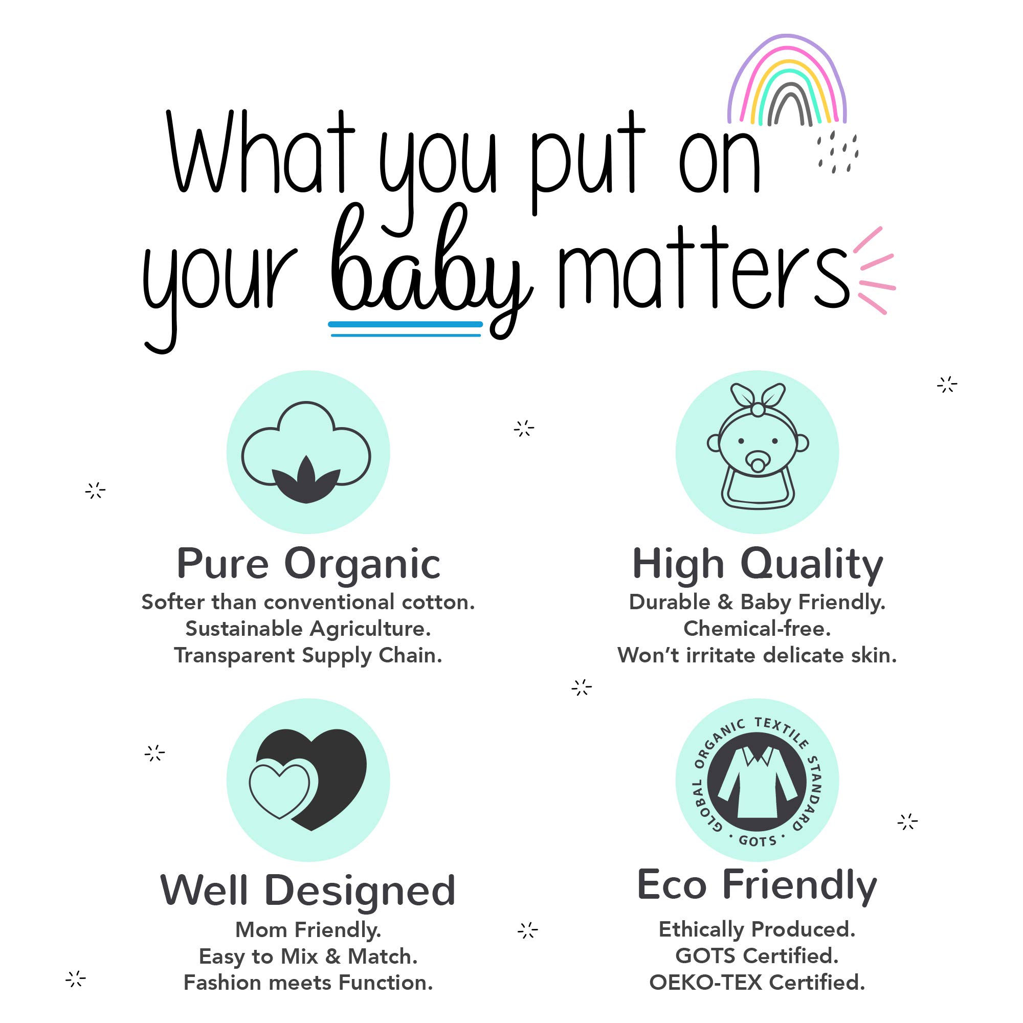Organic Baby Boys Pull-On Jogger Pants 4-Pack - Soft Cotton Comfort for Playtime, Daycare & Everyday Wear