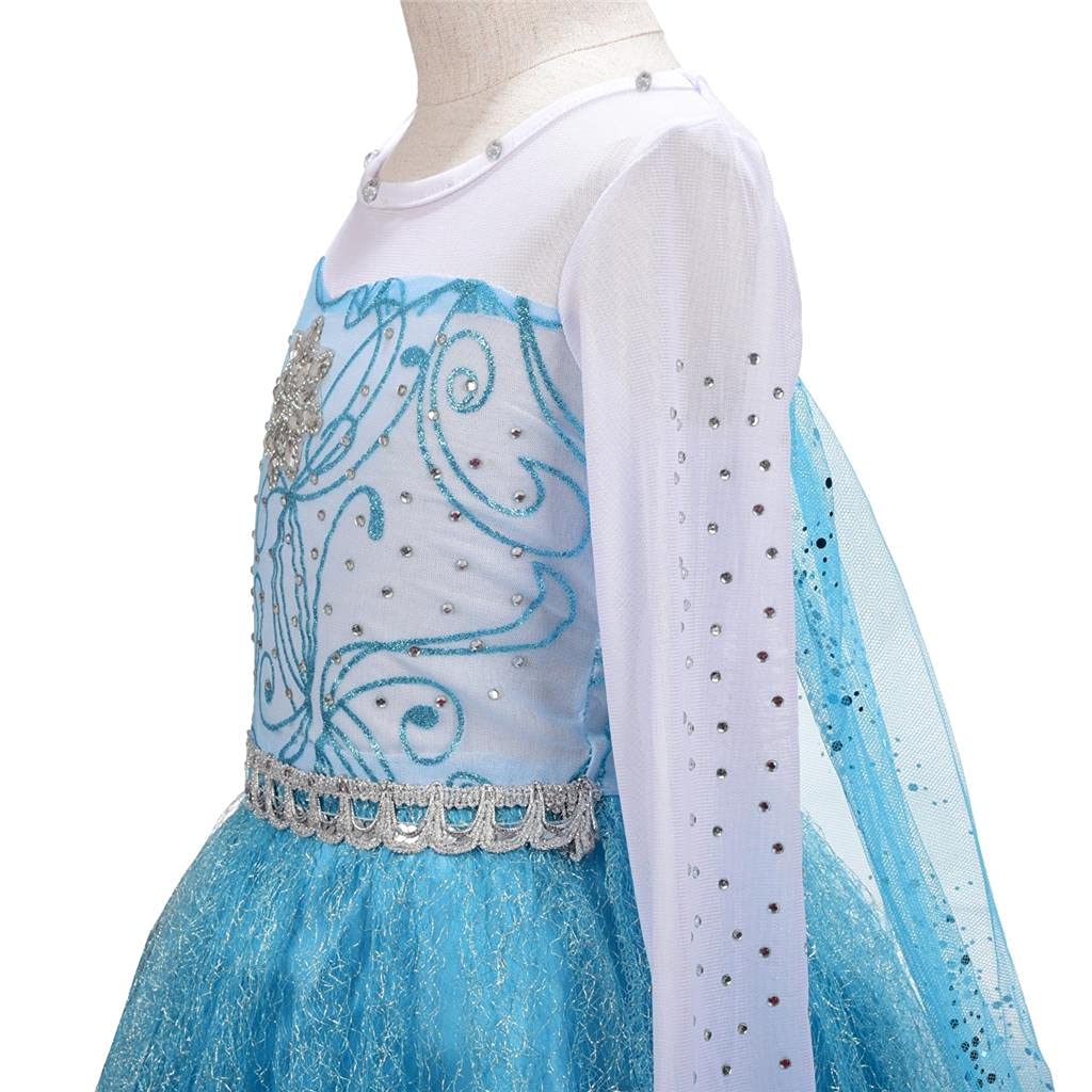 Toddler Girls' Ice Princess Dress Costume - Elegant Daisy Design for Birthday, Halloween & Christmas Parties | Perfect for Fancy Dress, Pageants & Special Occasions